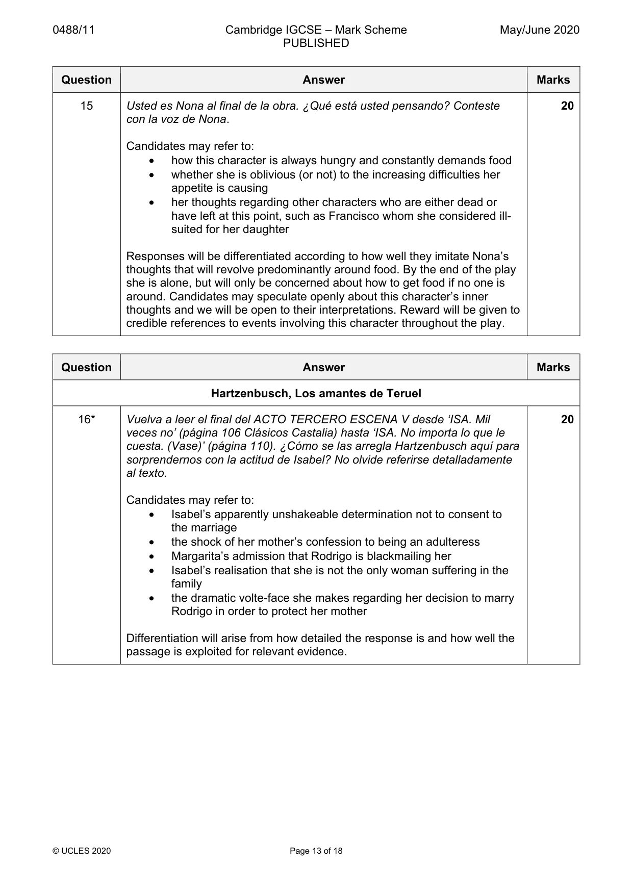 Mark scheme, page 13 of 18
