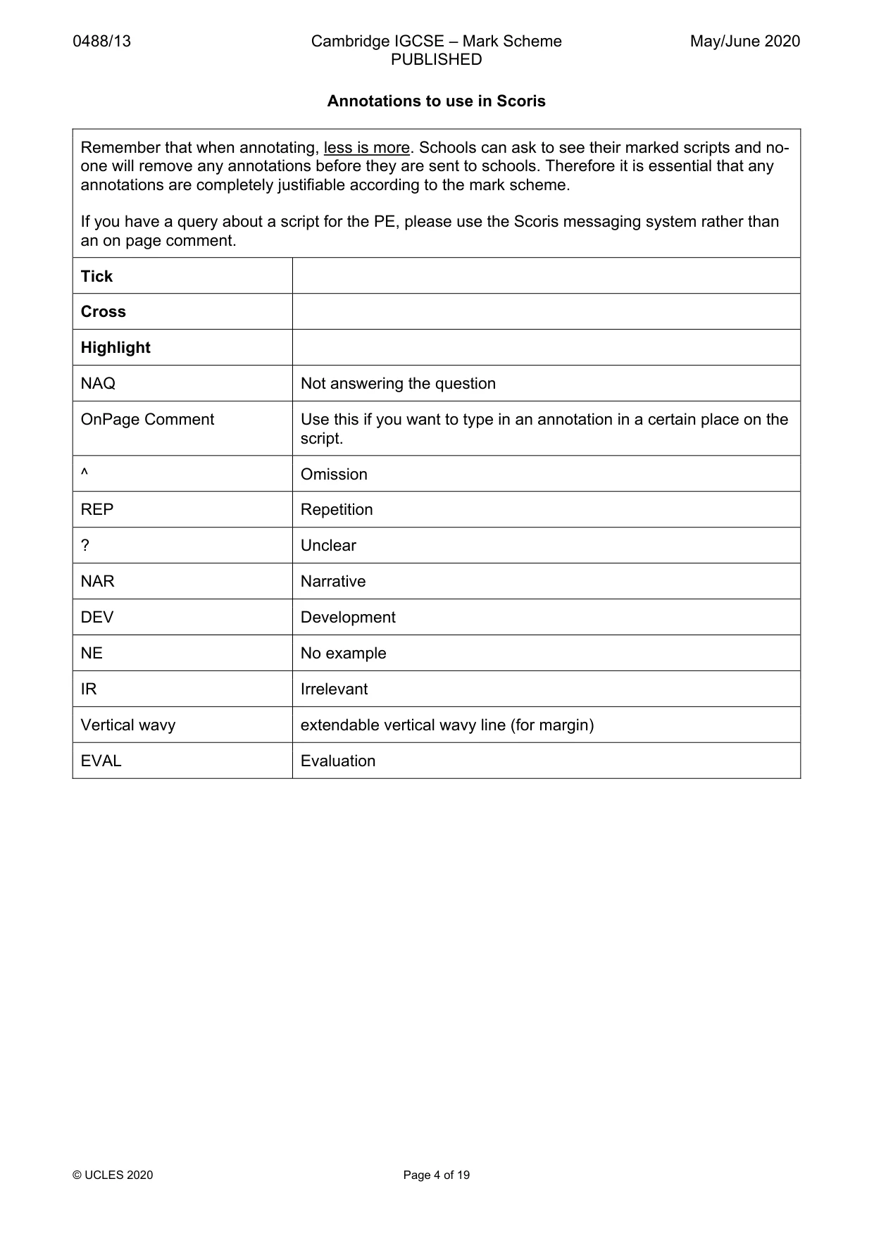Mark scheme, page 4 of 19
