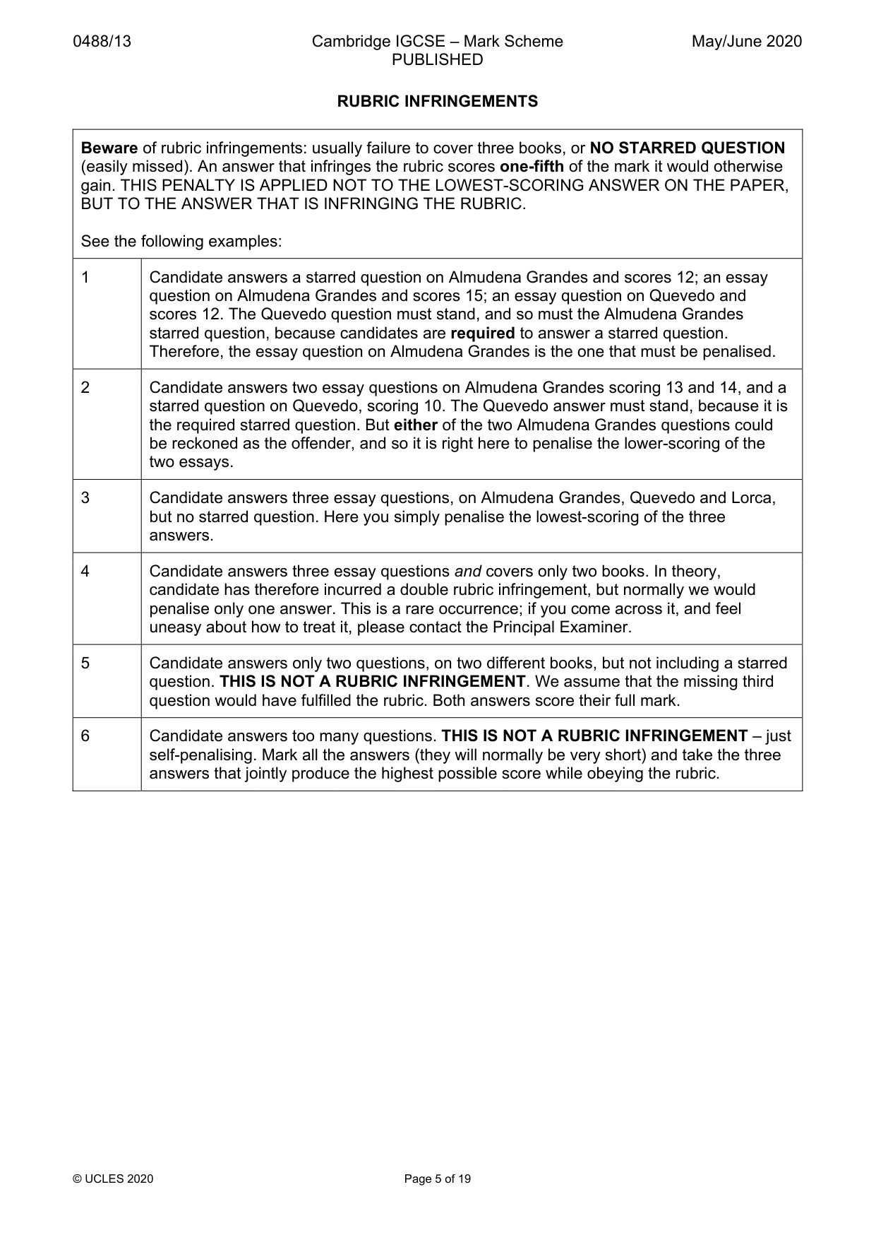 Mark scheme, page 5 of 19