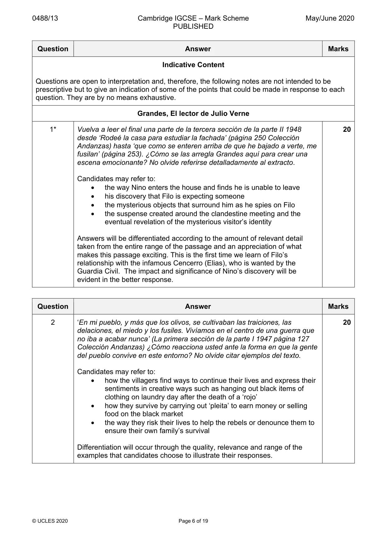Mark scheme, page 6 of 19
