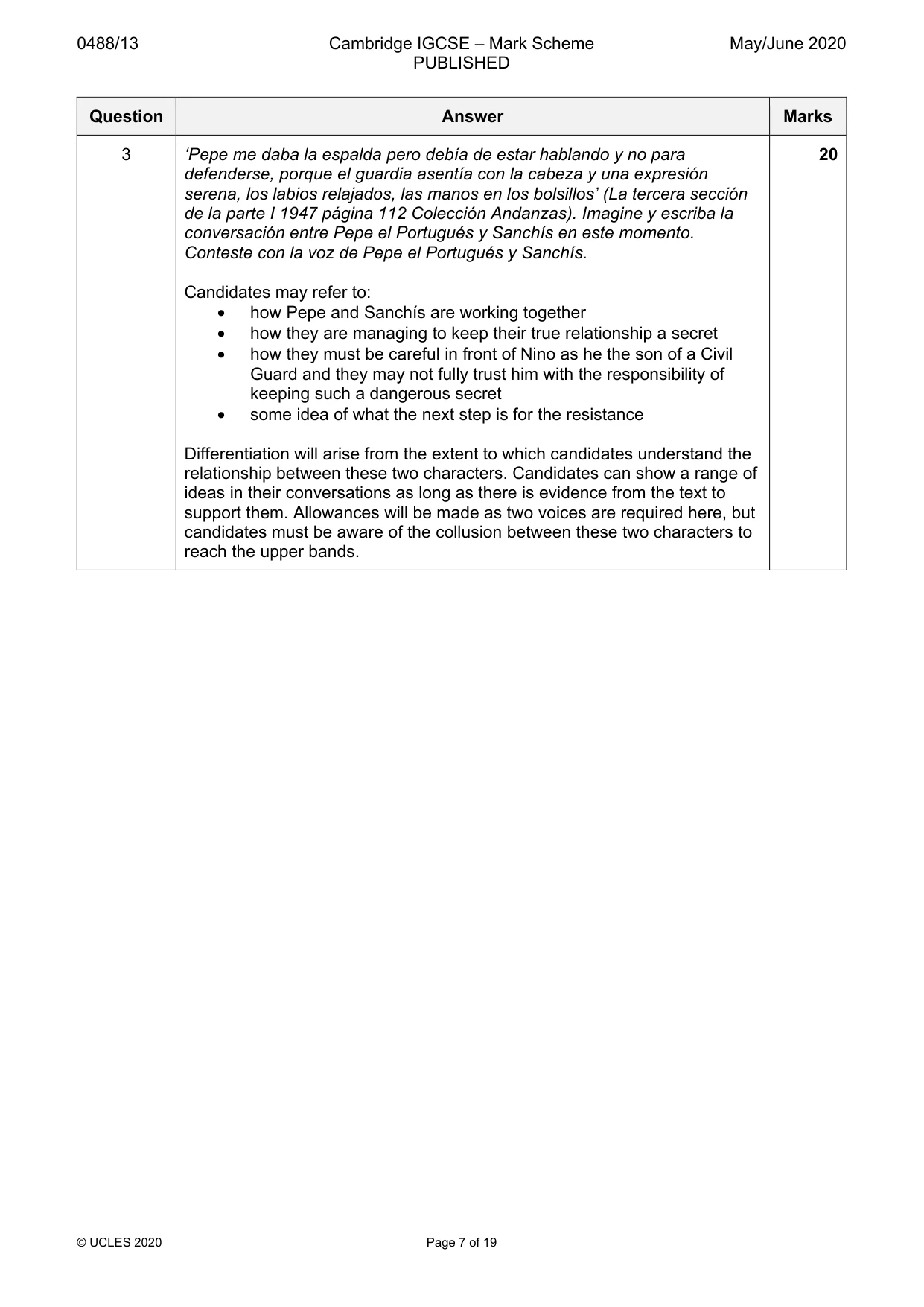 Mark scheme, page 7 of 19