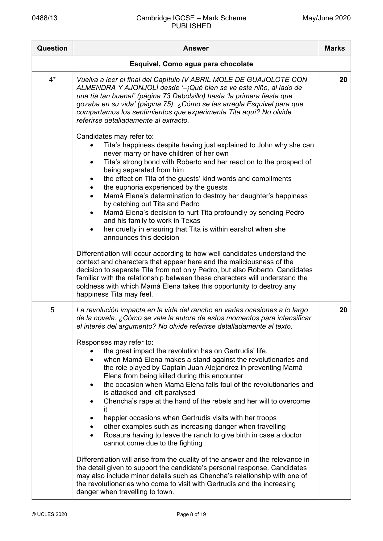 Mark scheme, page 8 of 19