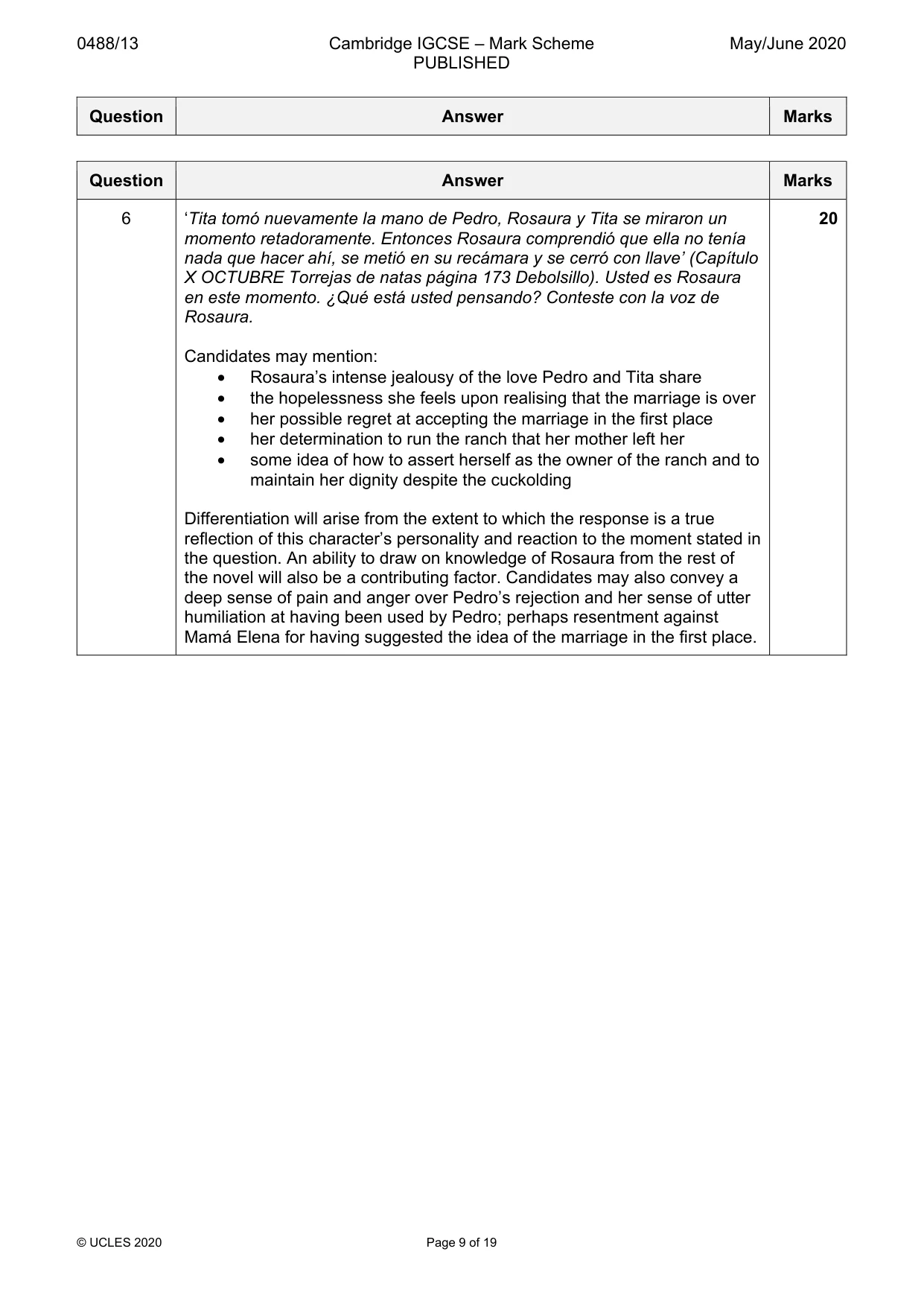 Mark scheme, page 9 of 19