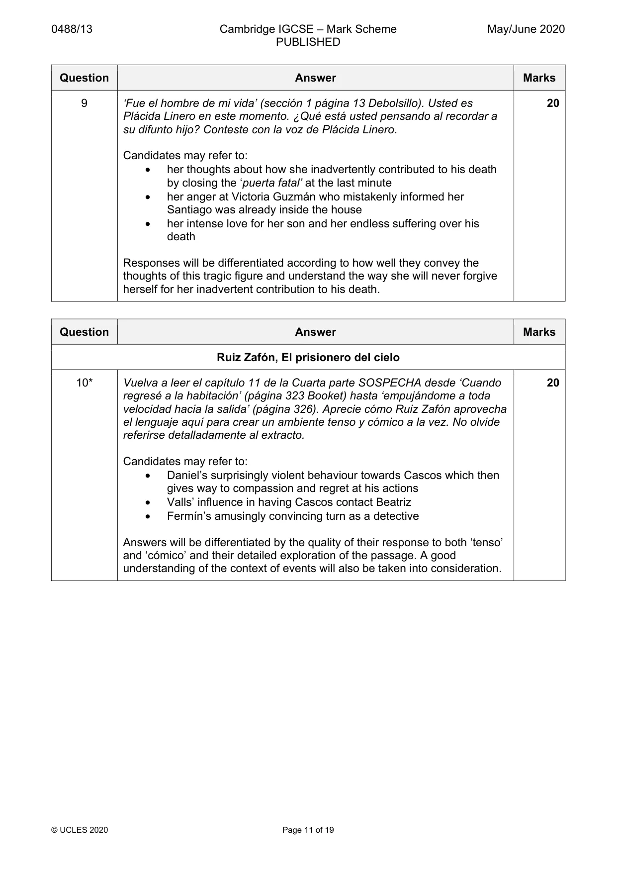 Mark scheme, page 11 of 19