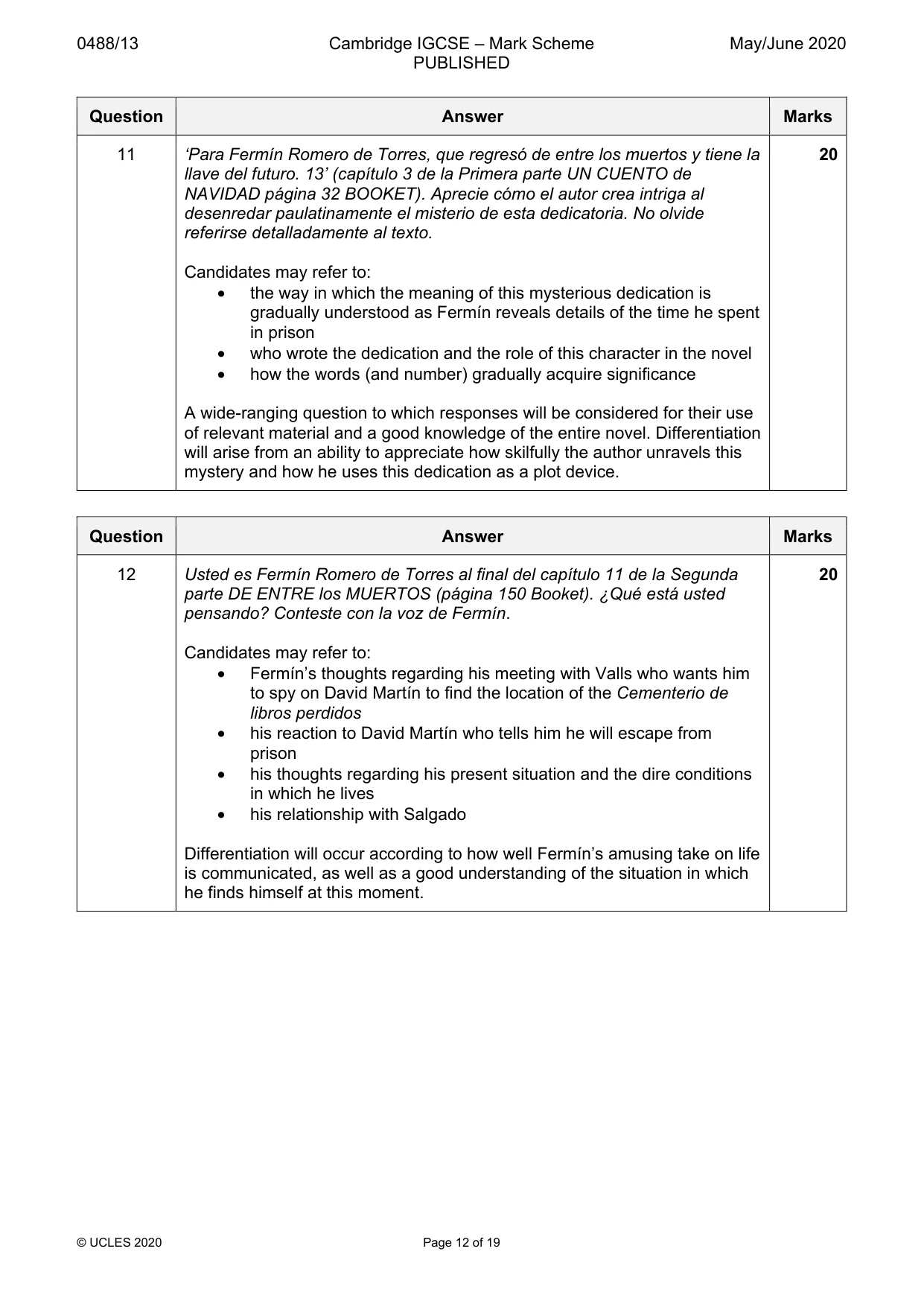 Mark scheme, page 12 of 19