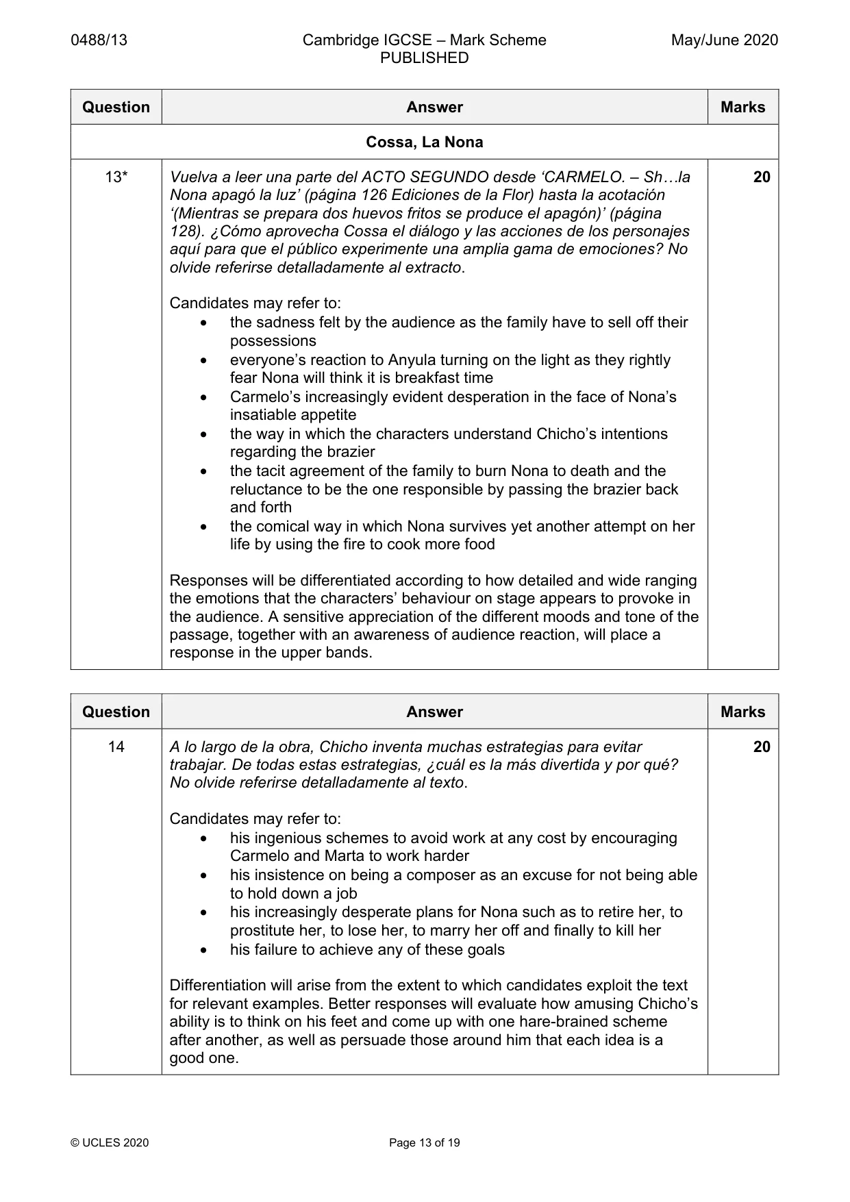 Mark scheme, page 13 of 19