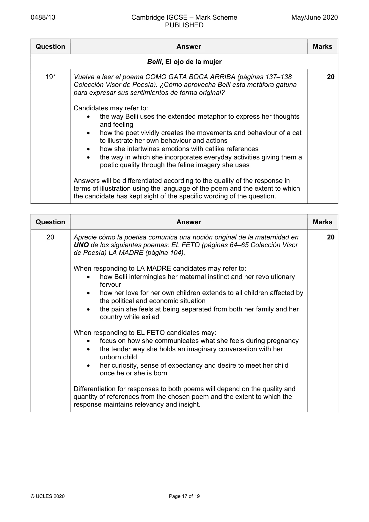Mark scheme, page 17 of 19