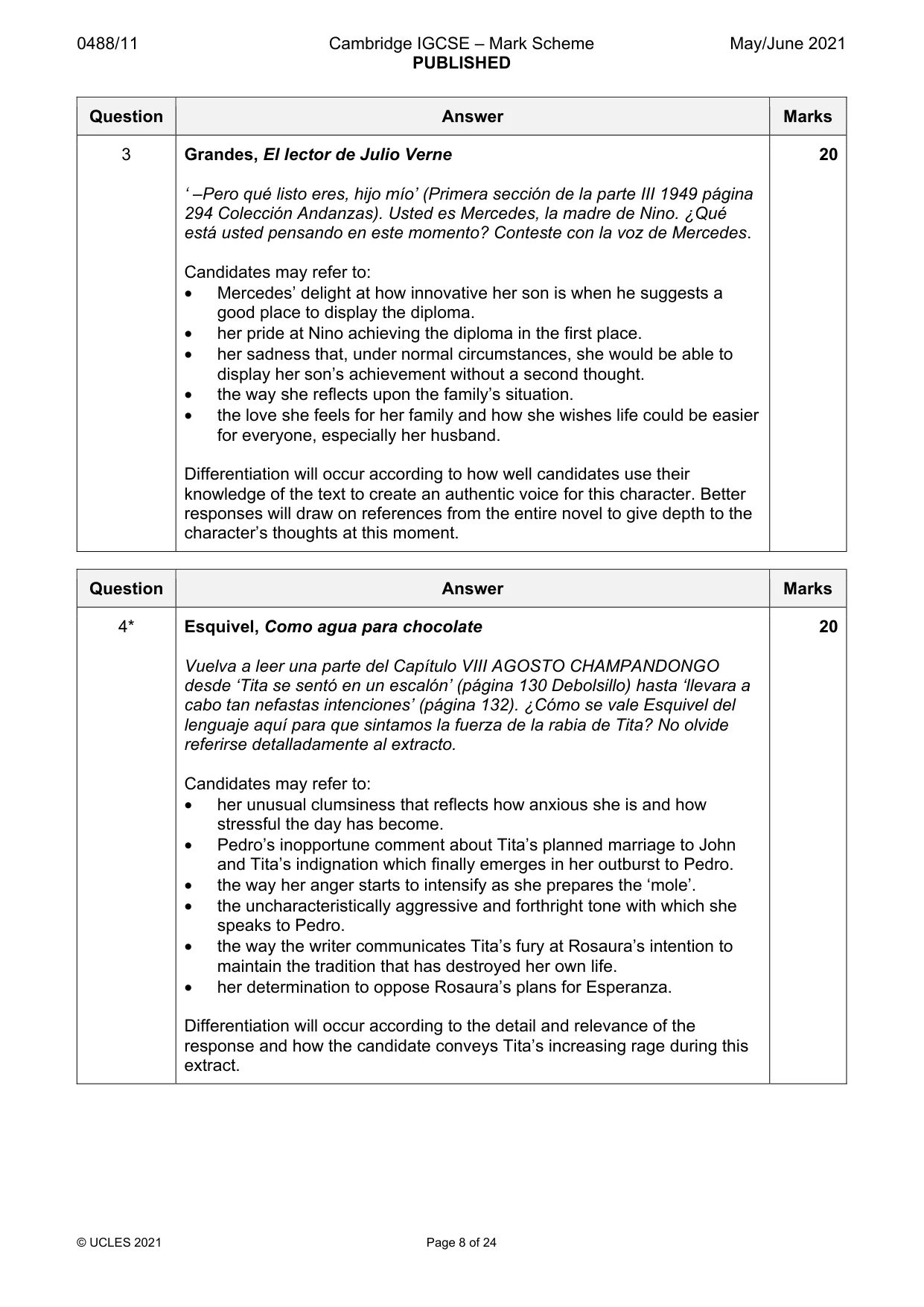 Mark scheme, page 8 of 24