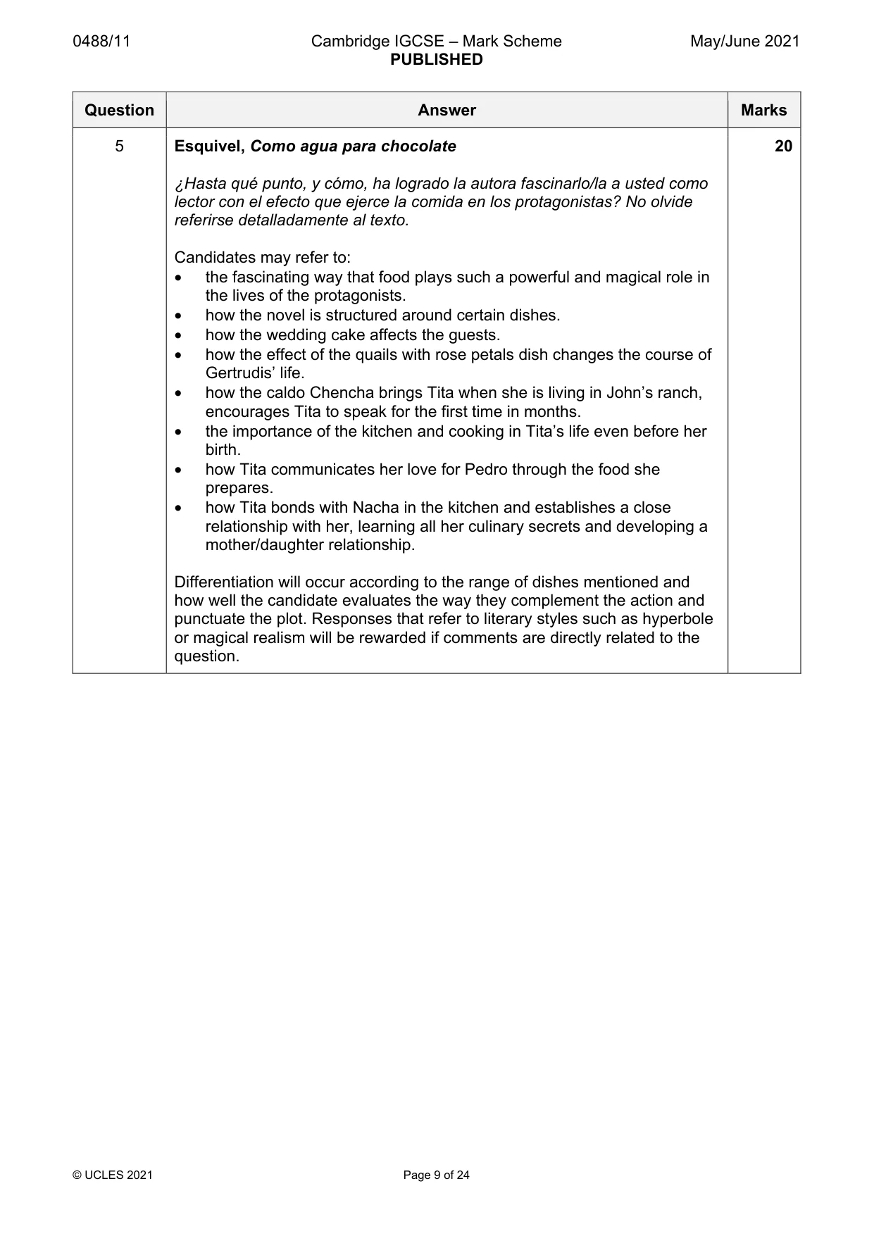 Mark scheme, page 9 of 24
