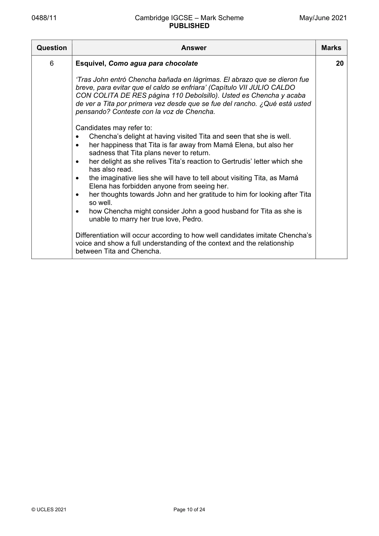 Mark scheme, page 10 of 24