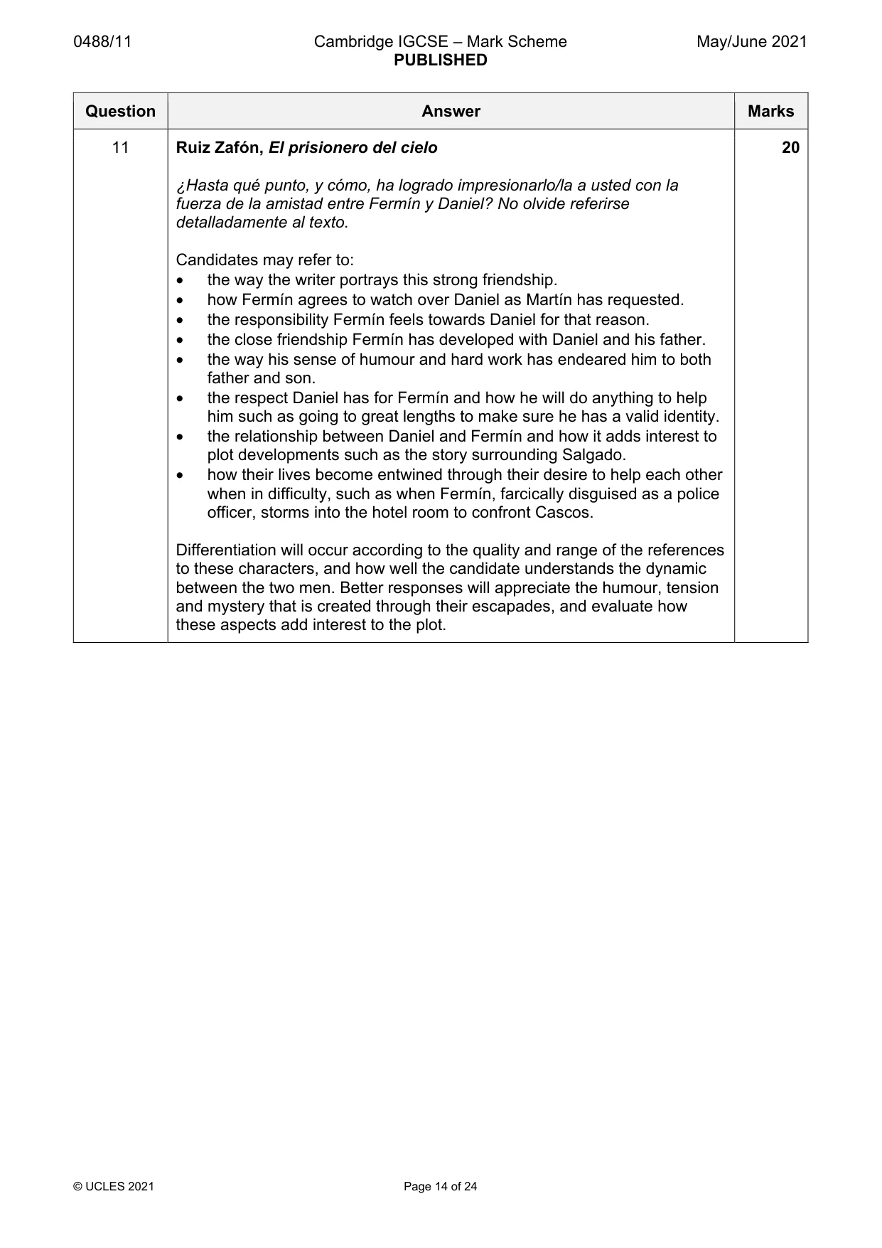 Mark scheme, page 14 of 24