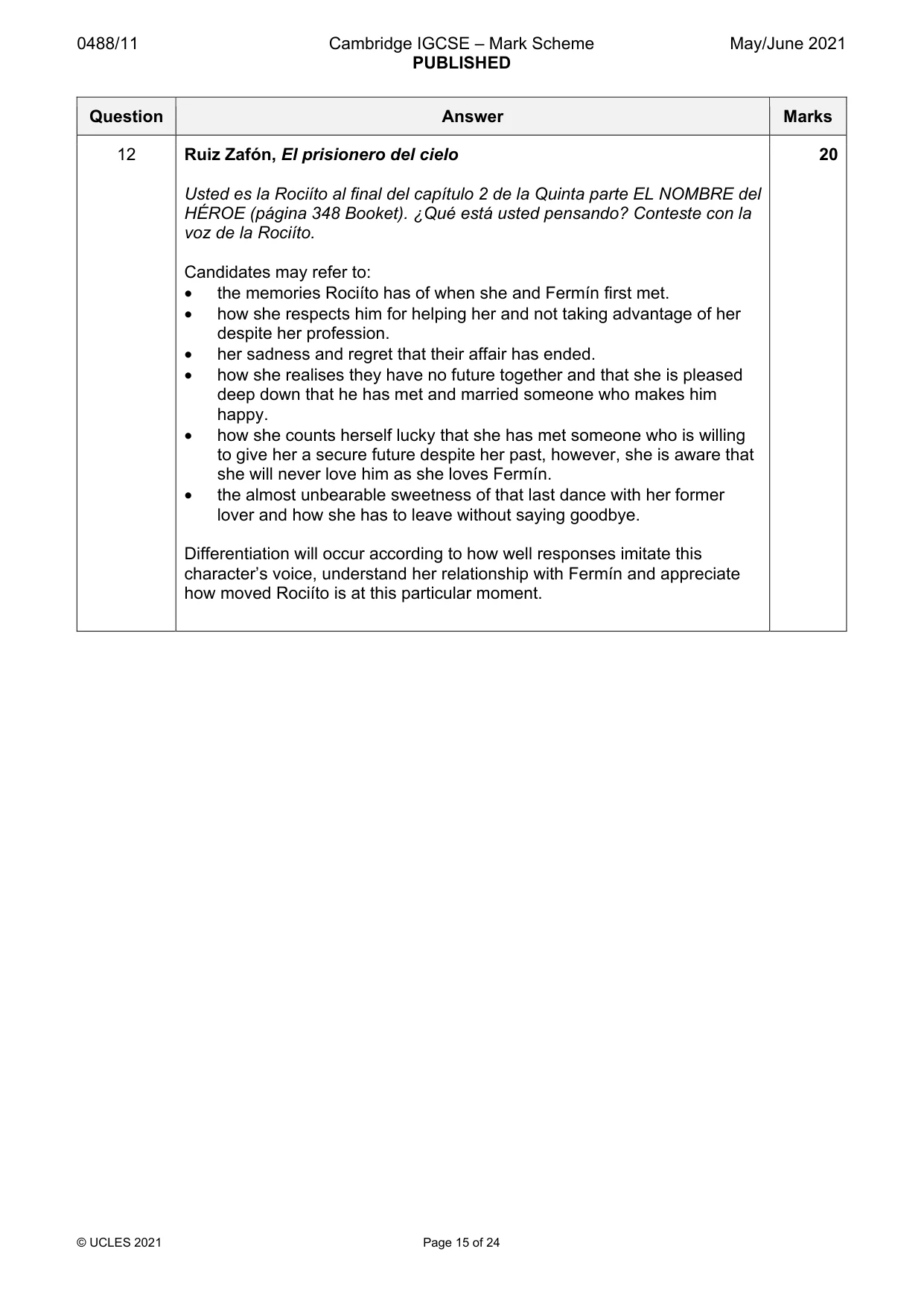 Mark scheme, page 15 of 24