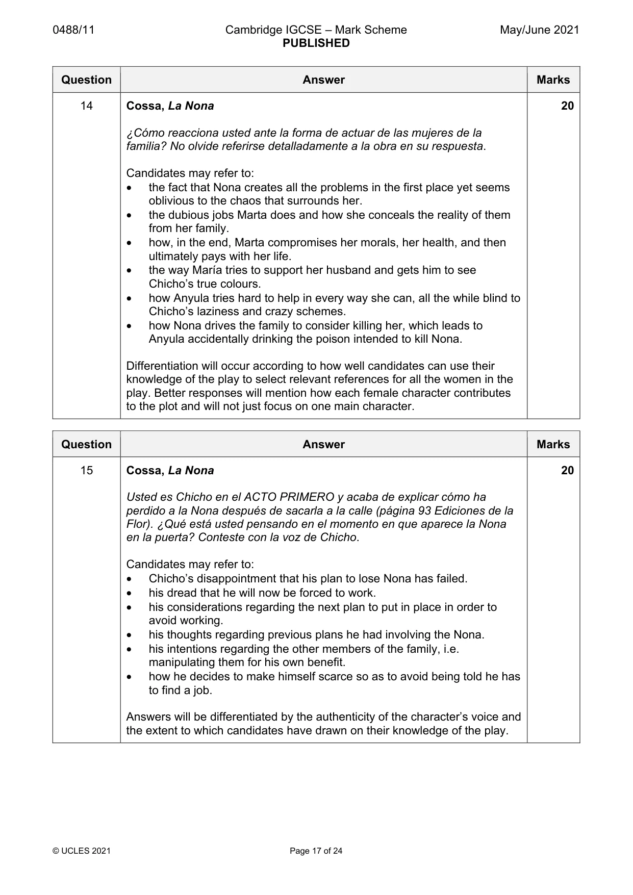 Mark scheme, page 17 of 24