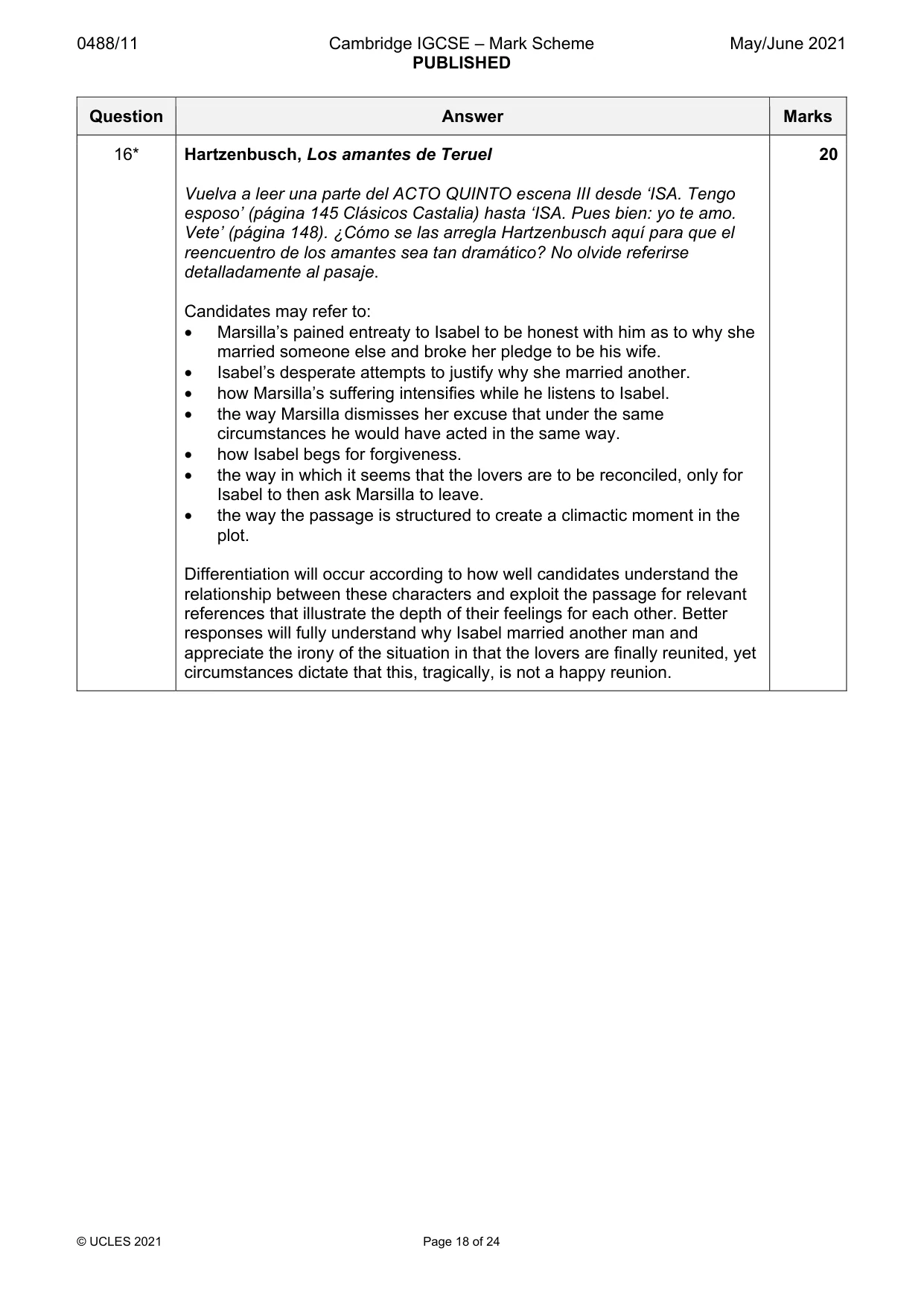 Mark scheme, page 18 of 24