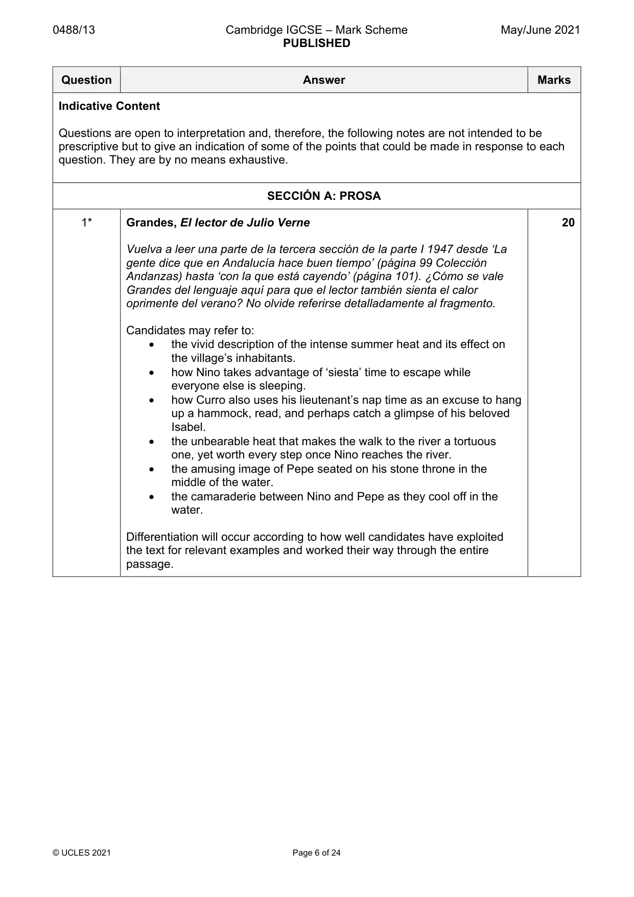 Mark scheme, page 6 of 24