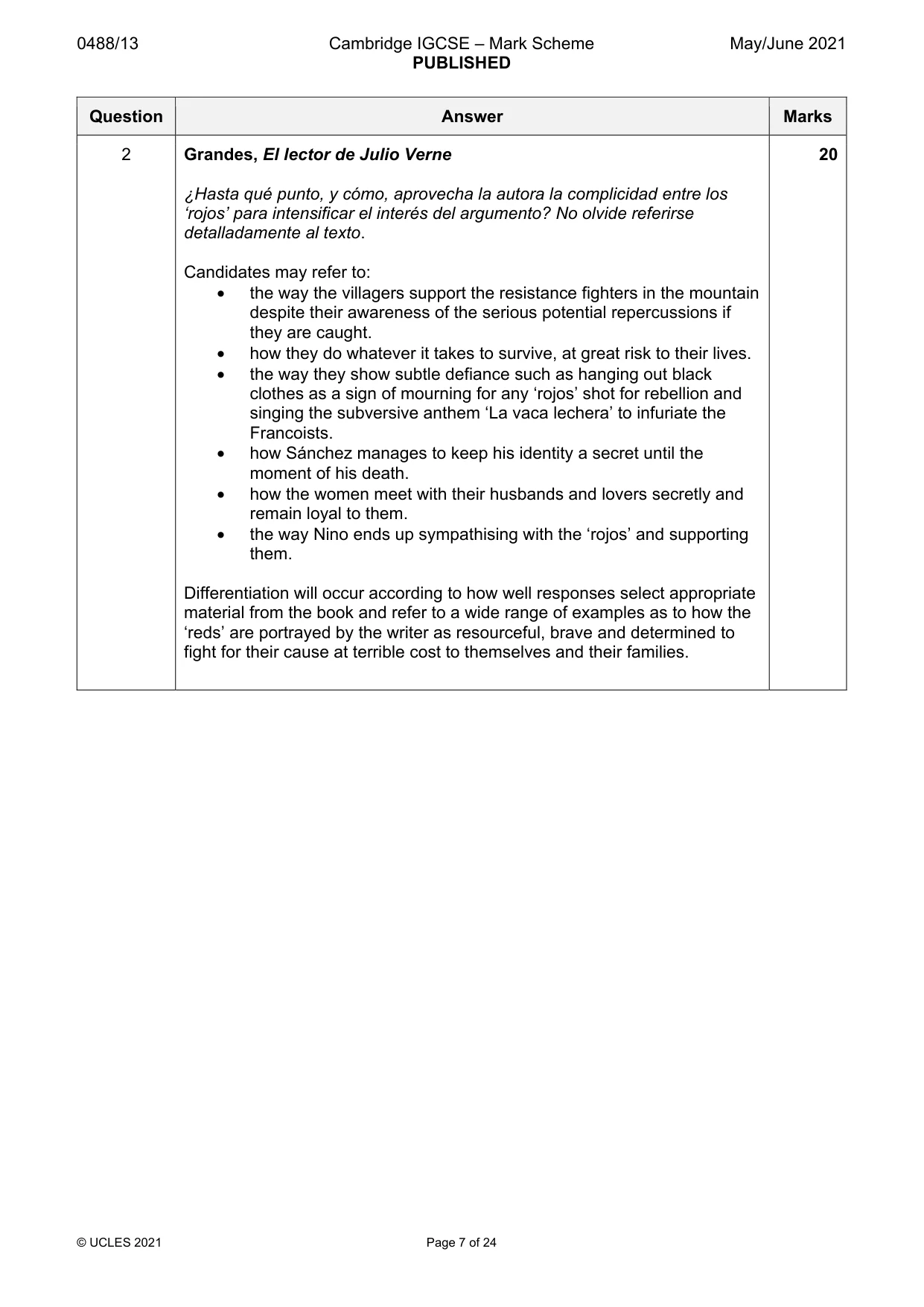 Mark scheme, page 7 of 24
