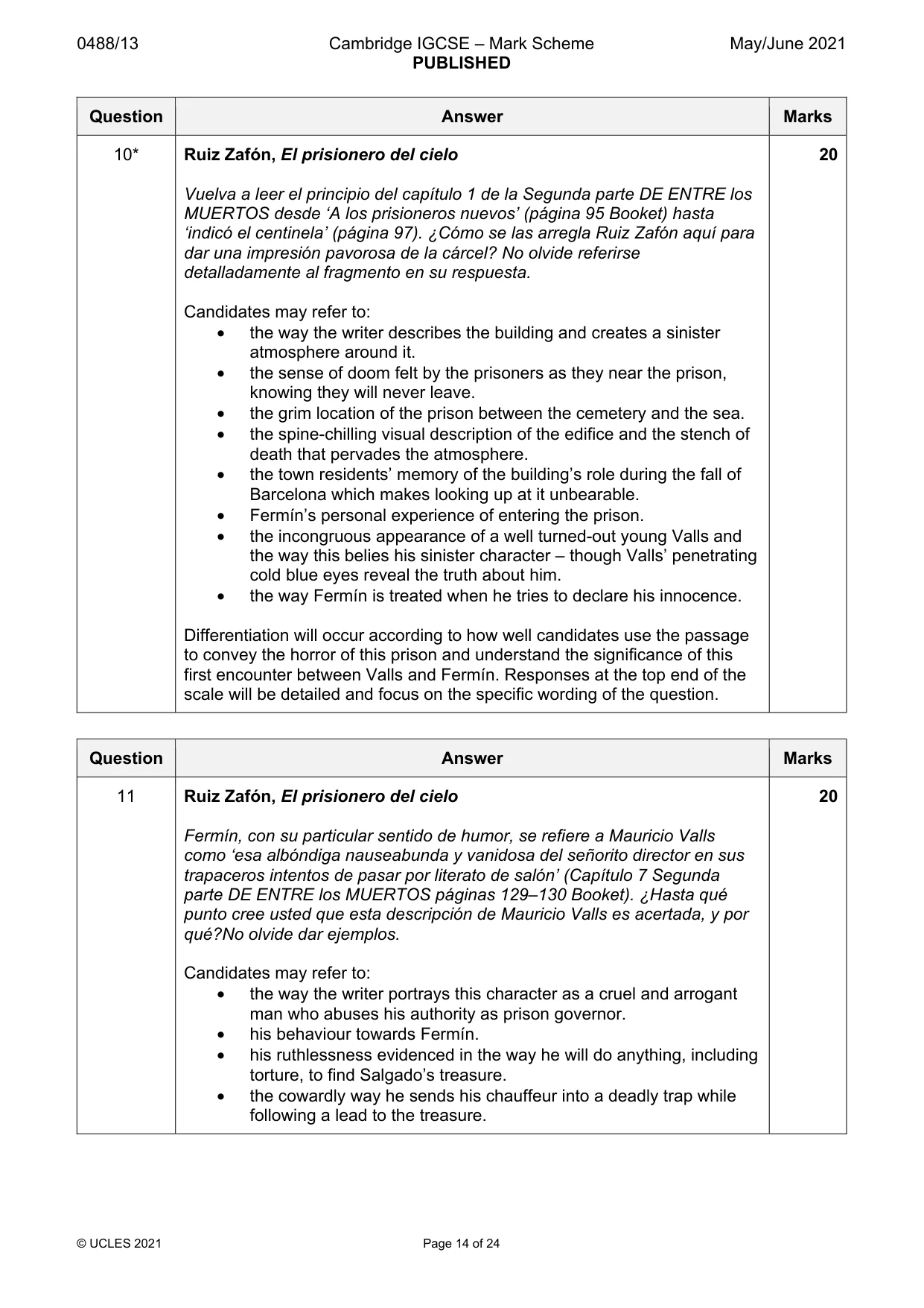 Mark scheme, page 14 of 24