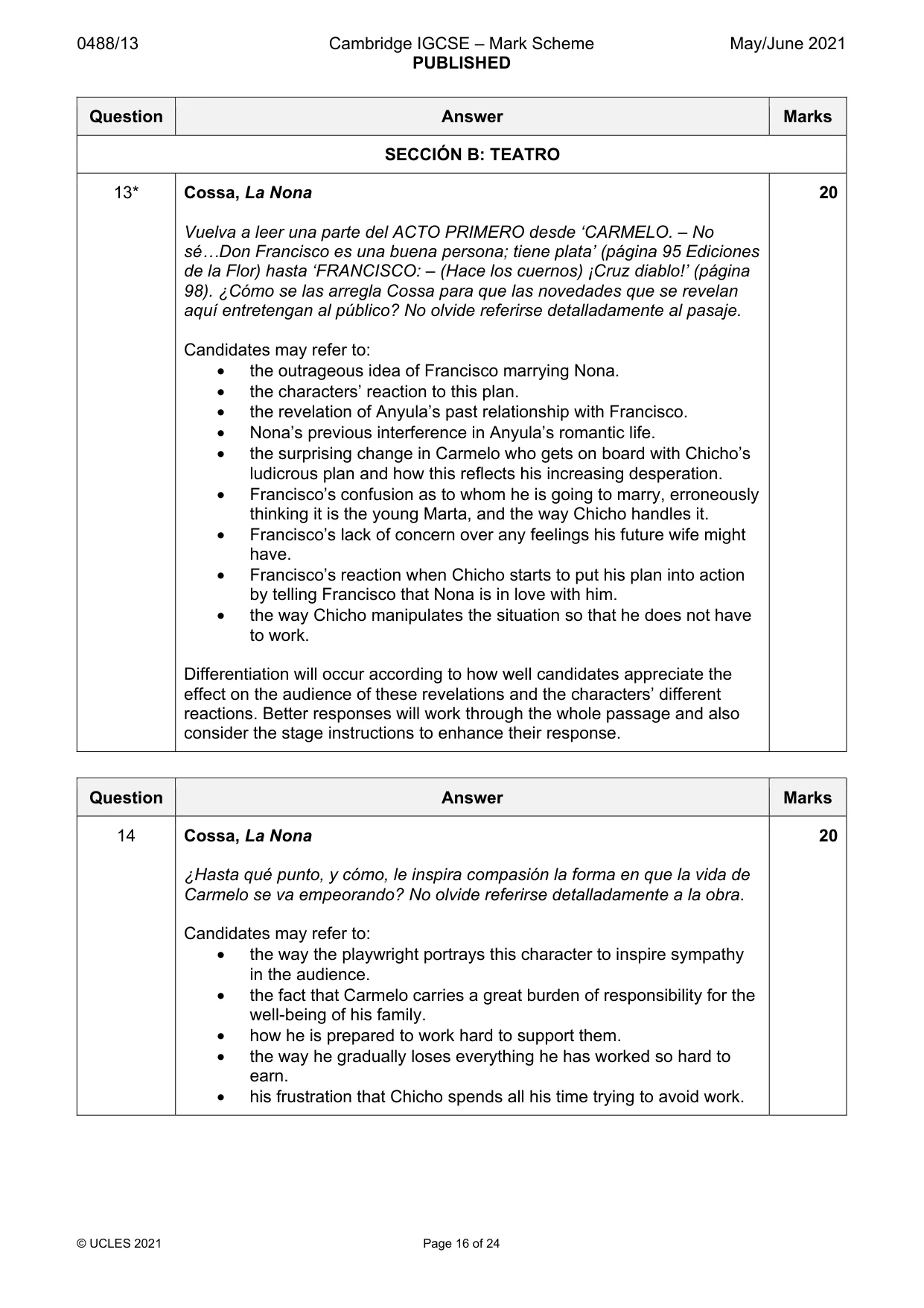 Mark scheme, page 16 of 24
