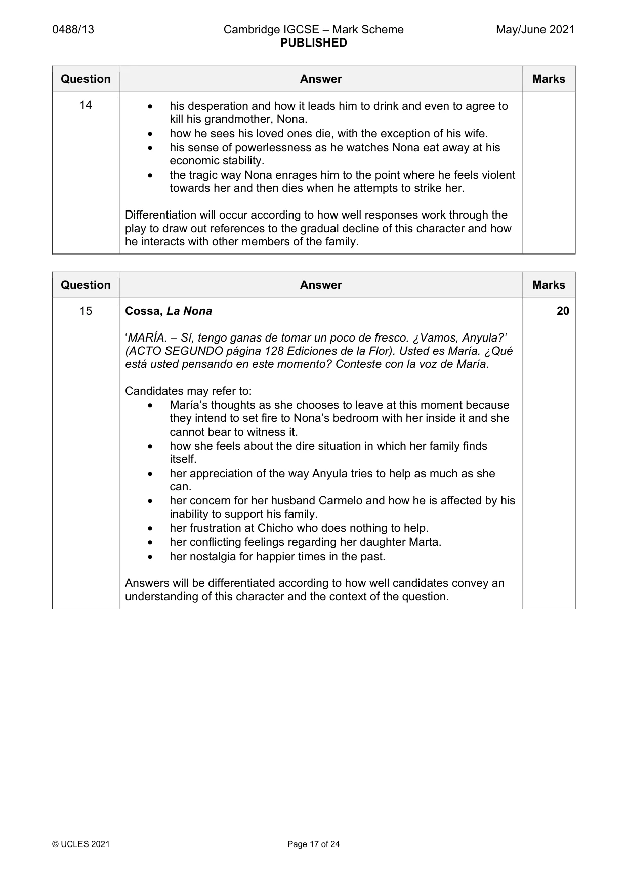 Mark scheme, page 17 of 24