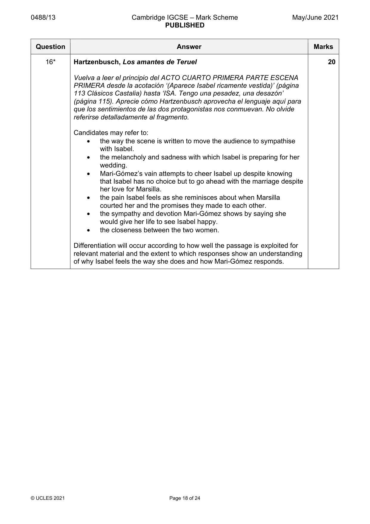 Mark scheme, page 18 of 24