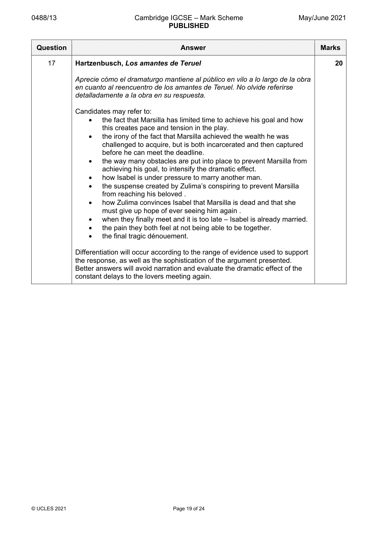 Mark scheme, page 19 of 24