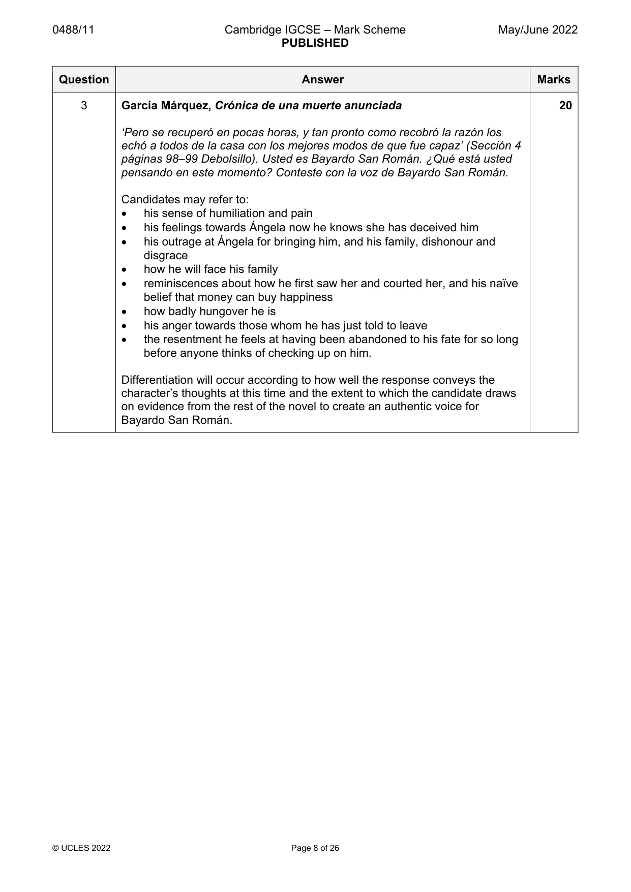Mark scheme, page 8 of 26