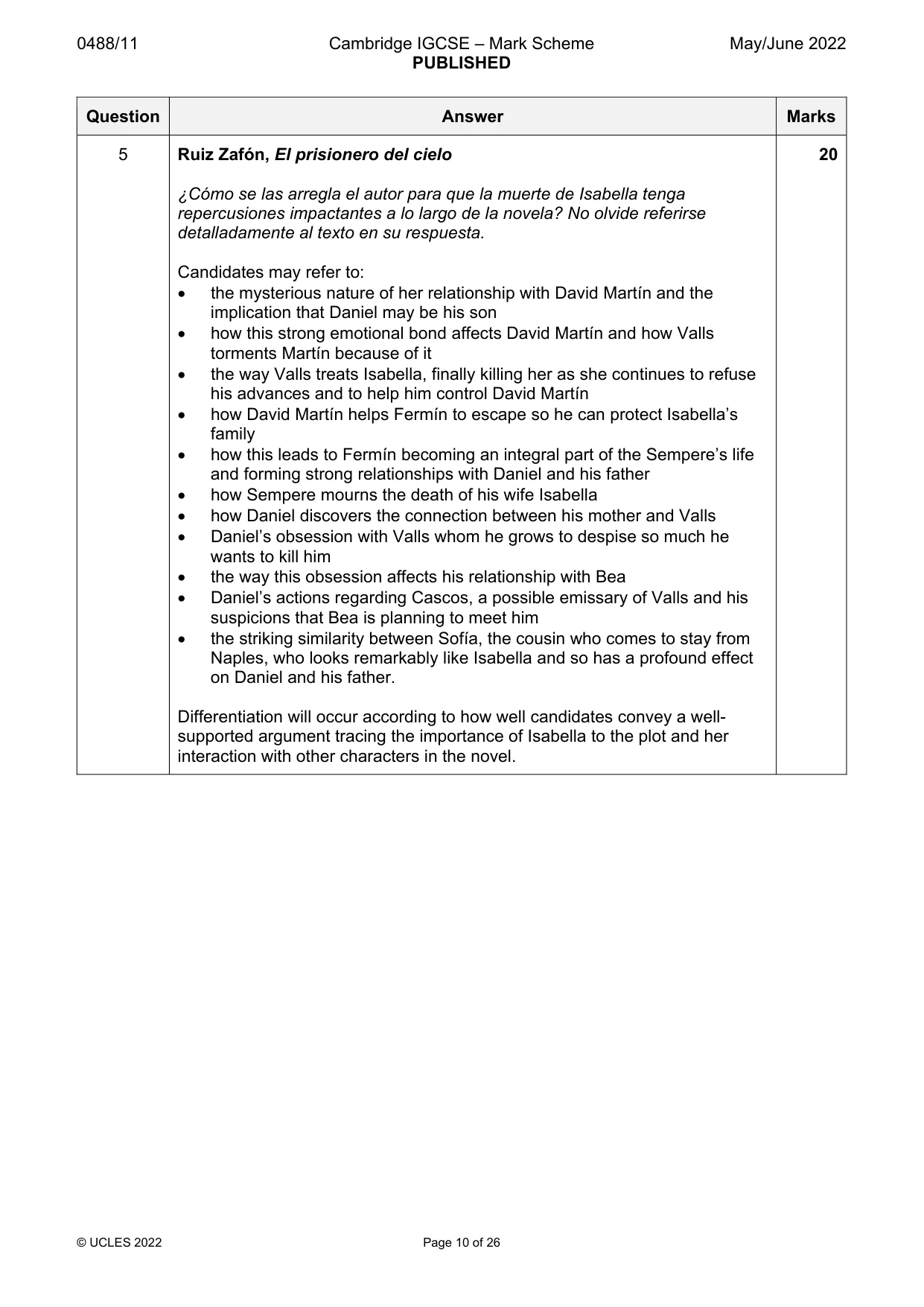 Mark scheme, page 10 of 26