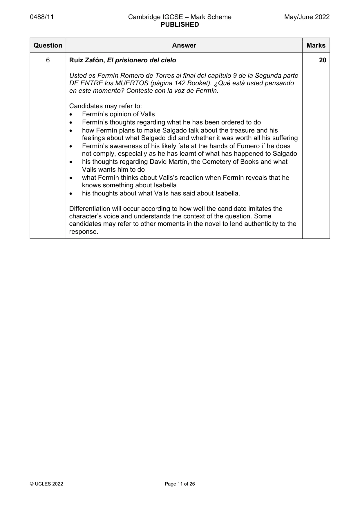 Mark scheme, page 11 of 26