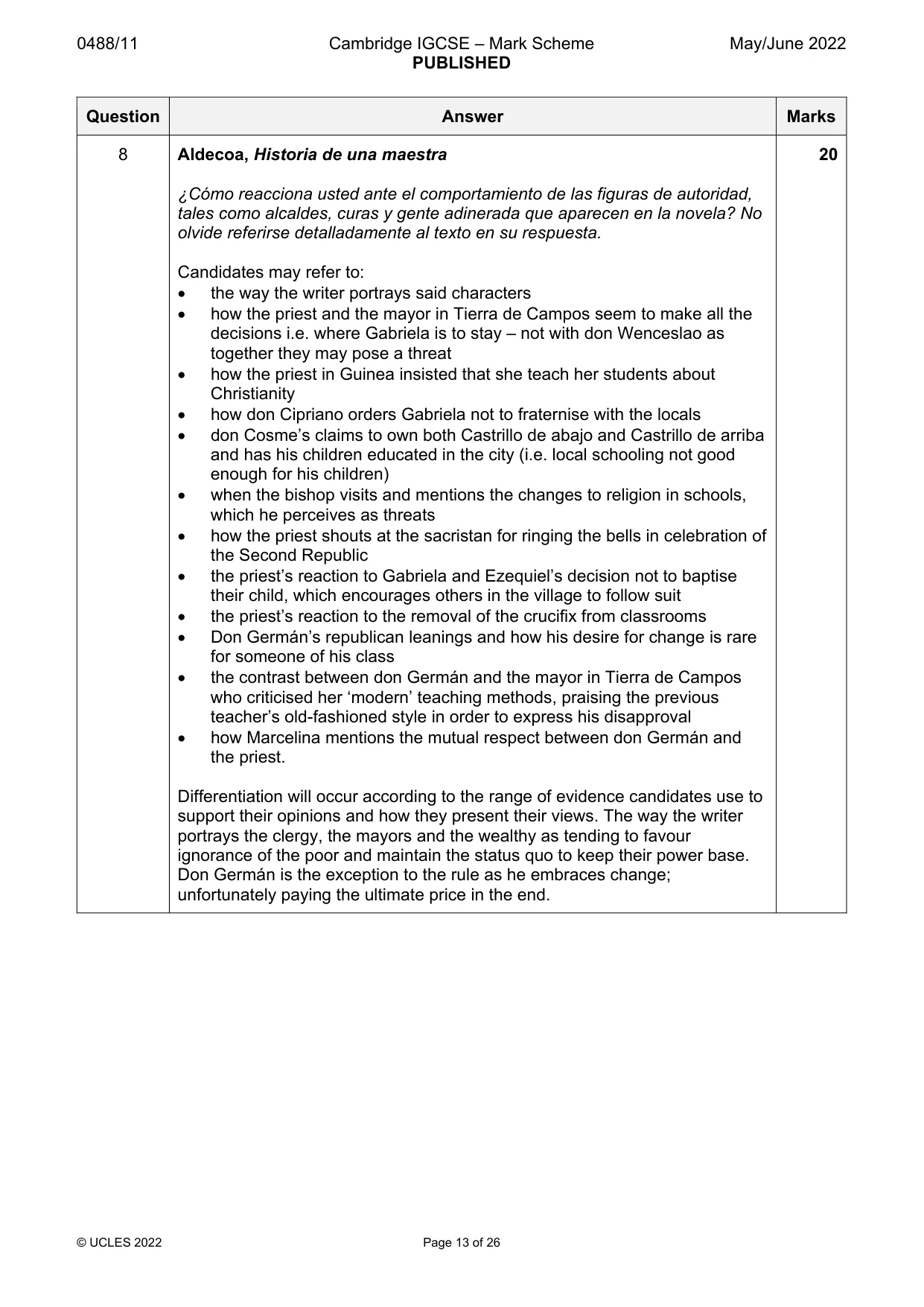 Mark scheme, page 13 of 26