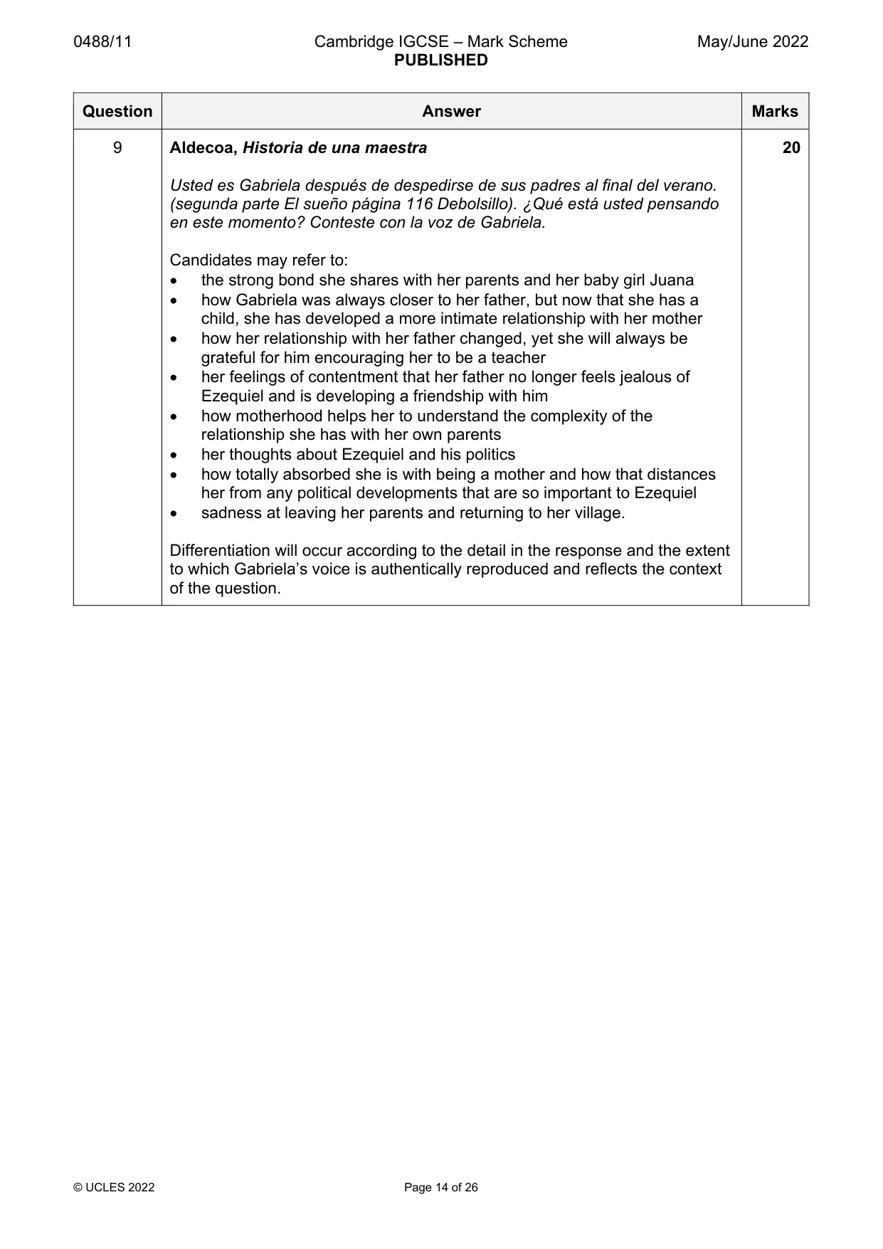 Mark scheme, page 14 of 26