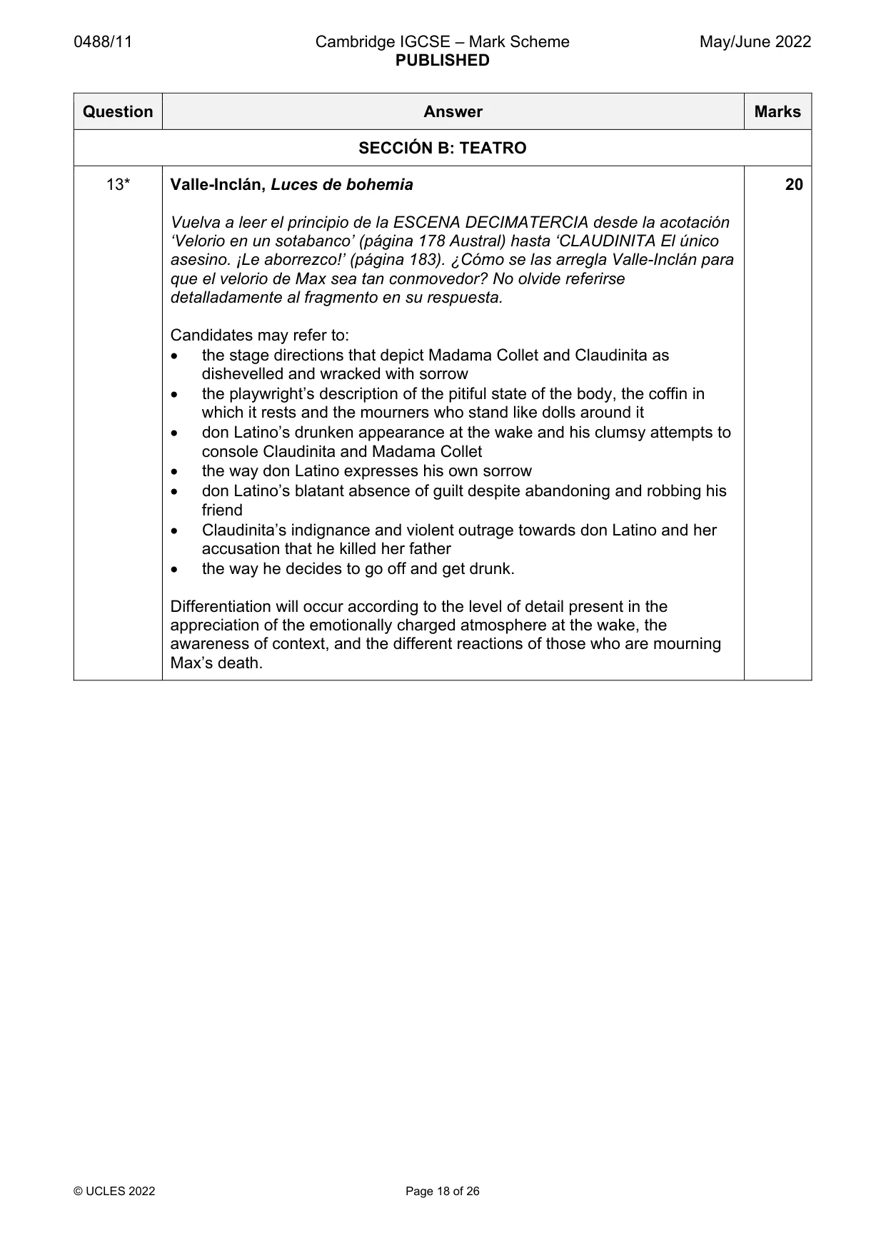 Mark scheme, page 18 of 26