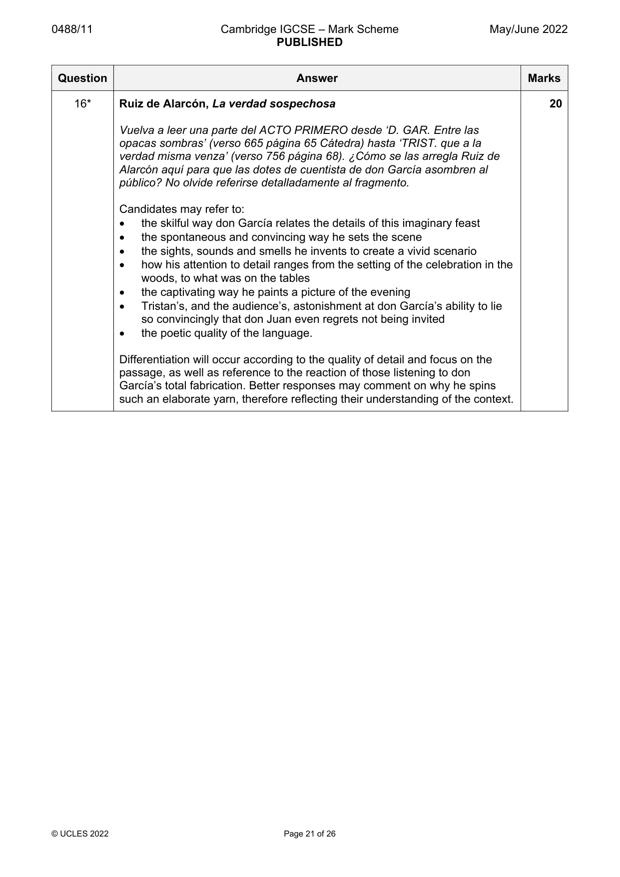 Mark scheme, page 21 of 26
