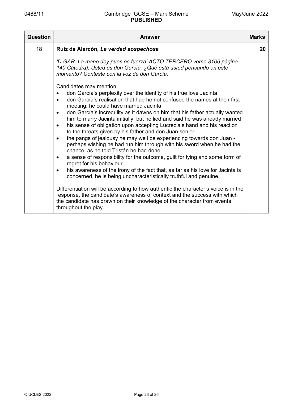 Mark scheme, page 23 of 26
