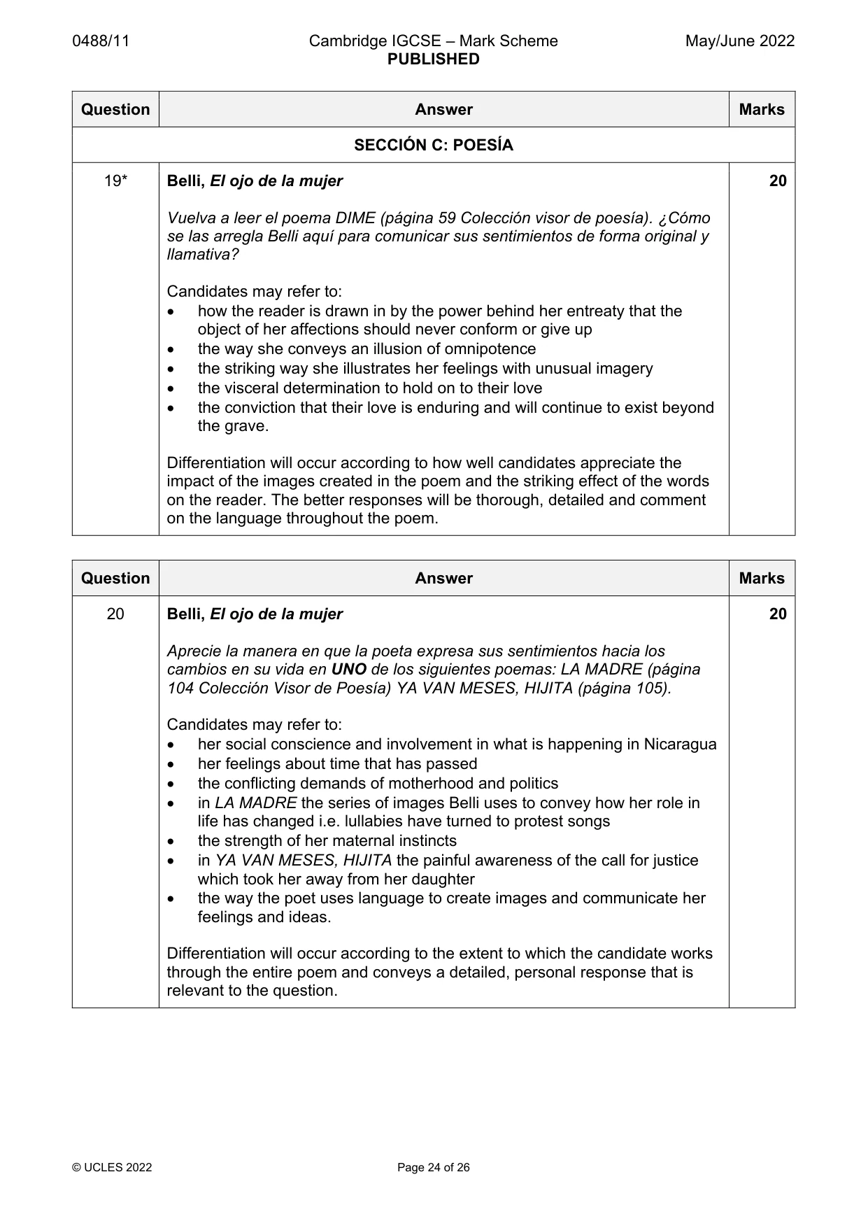 Mark scheme, page 24 of 26