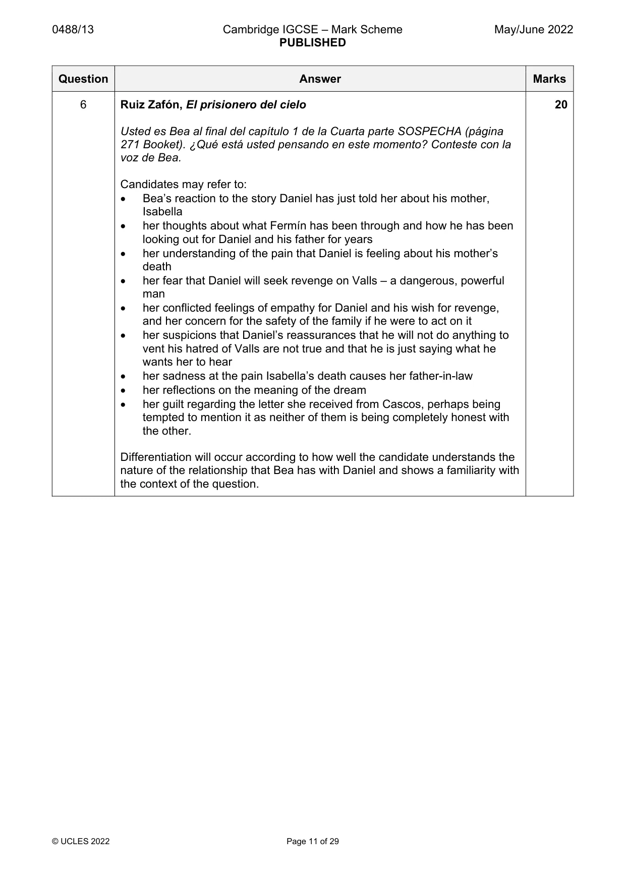 Mark scheme, page 11 of 29