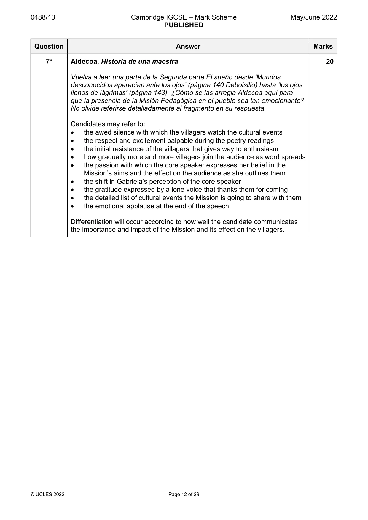 Mark scheme, page 12 of 29