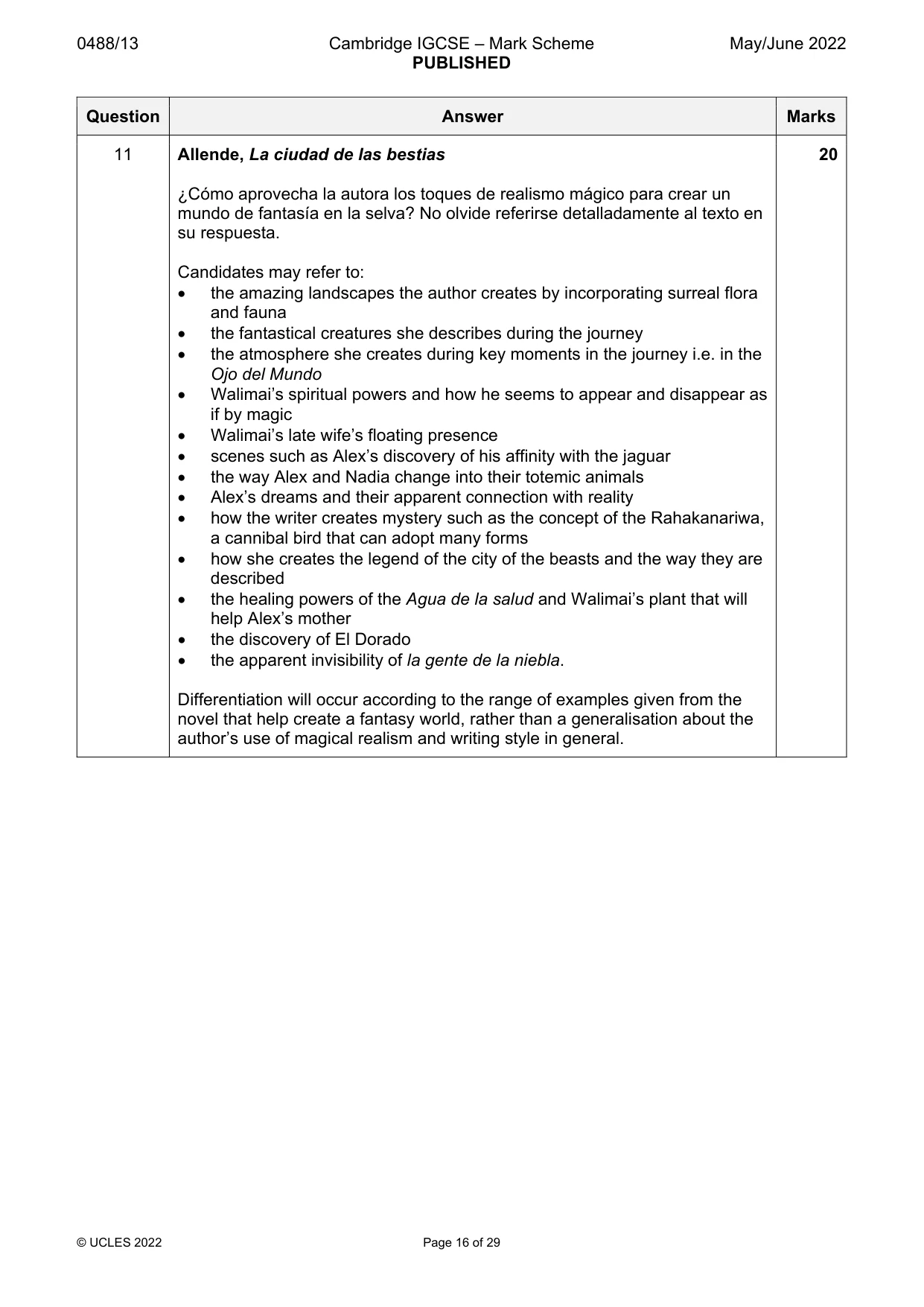 Mark scheme, page 16 of 29
