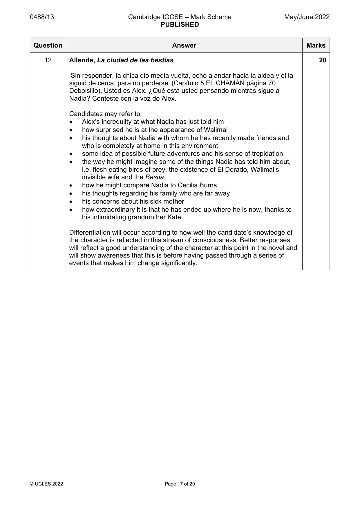 Mark scheme, page 17 of 29