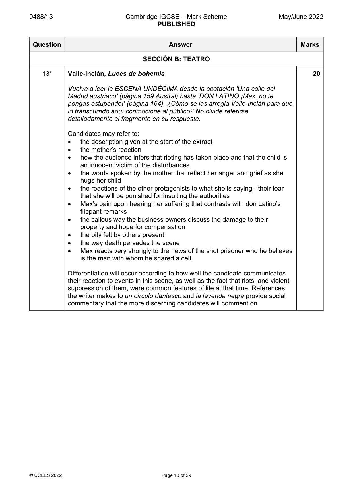Mark scheme, page 18 of 29