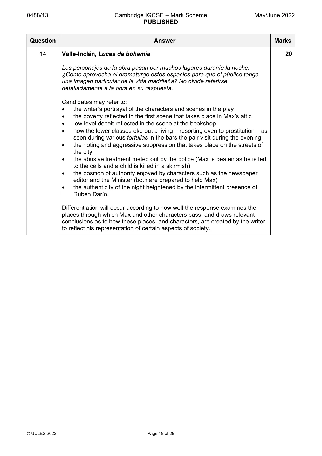 Mark scheme, page 19 of 29