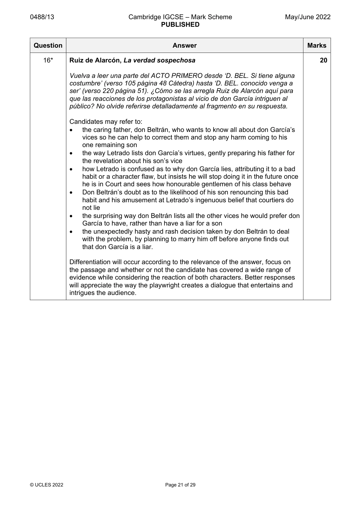 Mark scheme, page 21 of 29