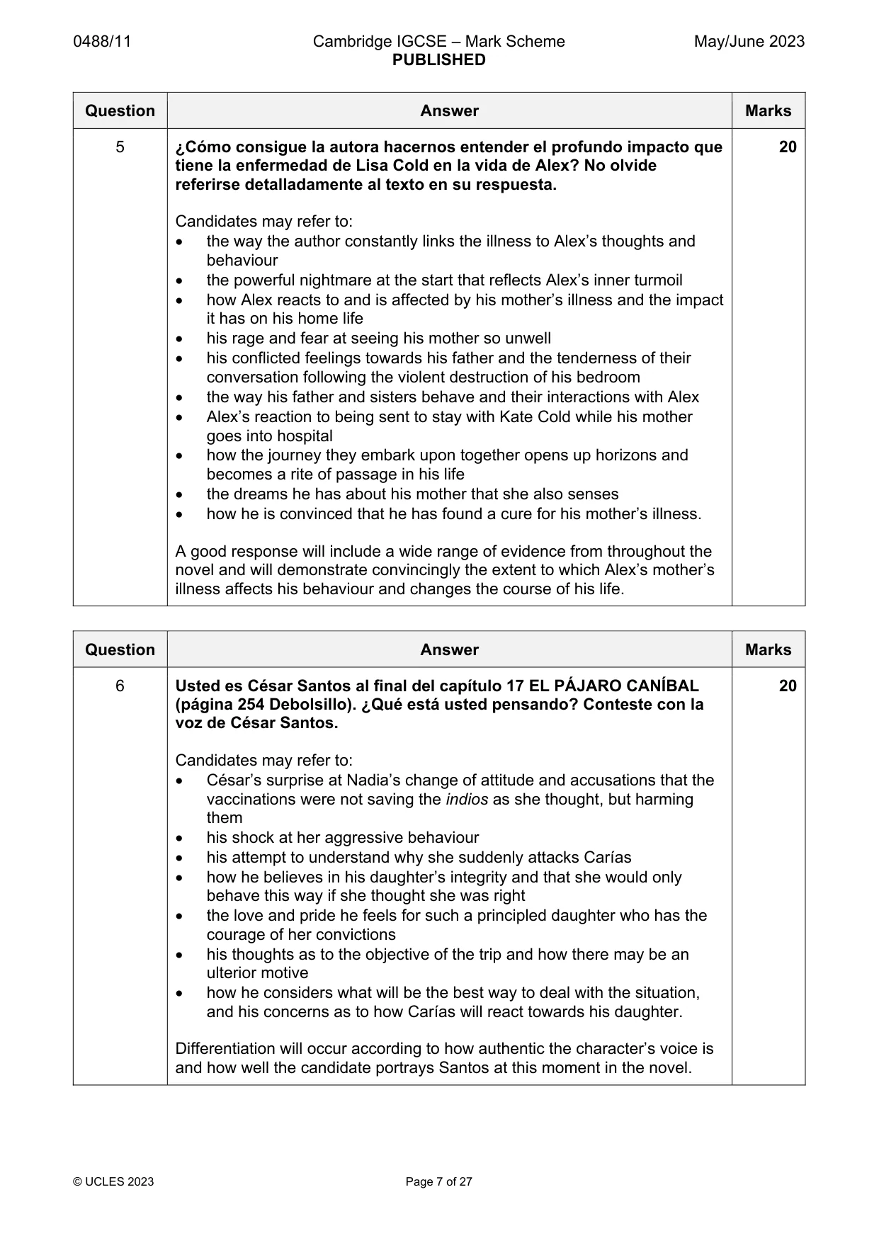 Mark scheme, page 7 of 27