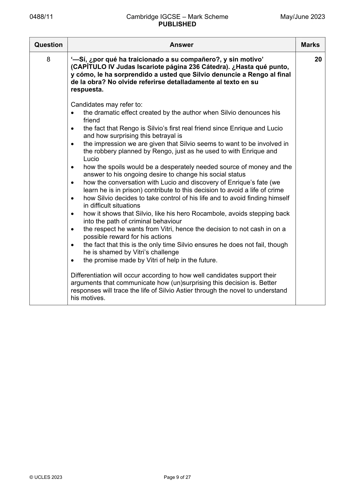 Mark scheme, page 9 of 27