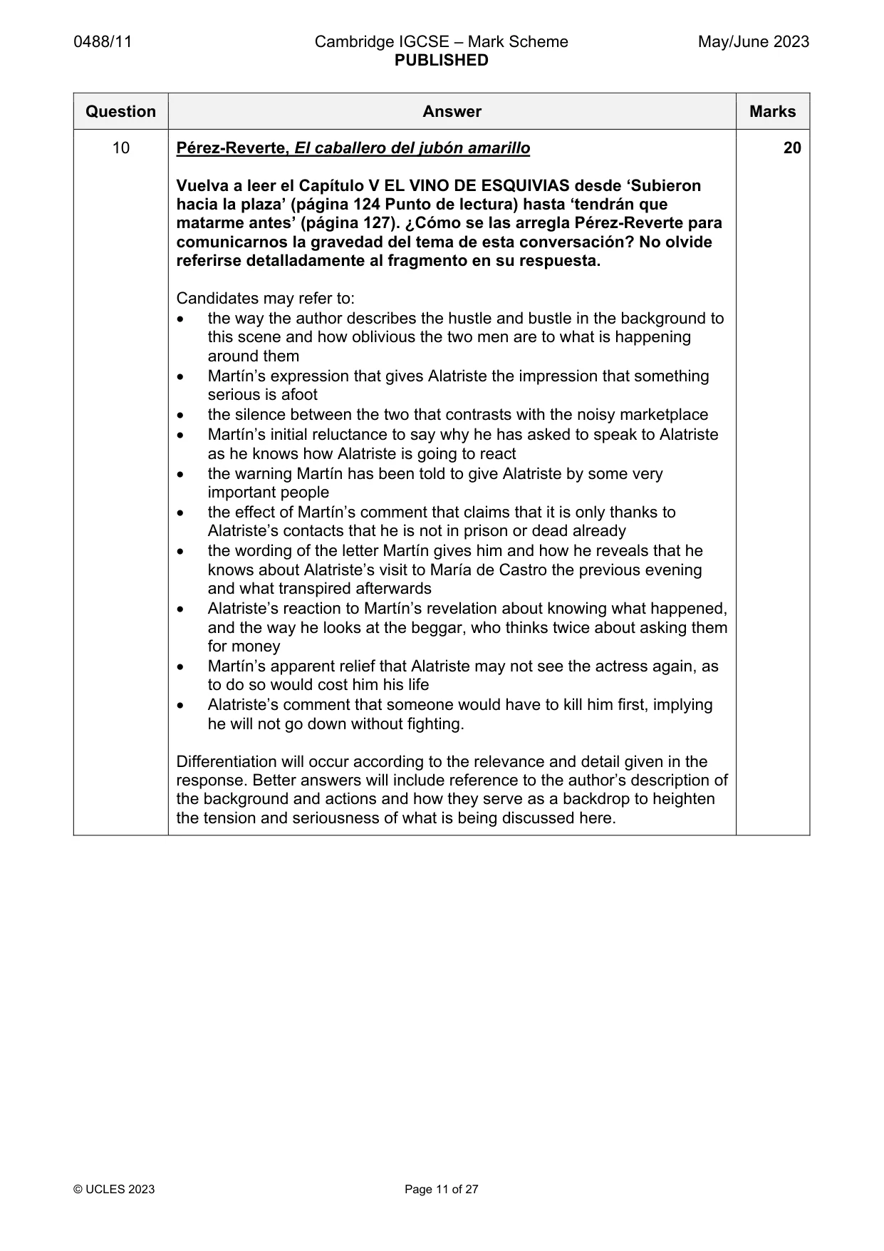 Mark scheme, page 11 of 27