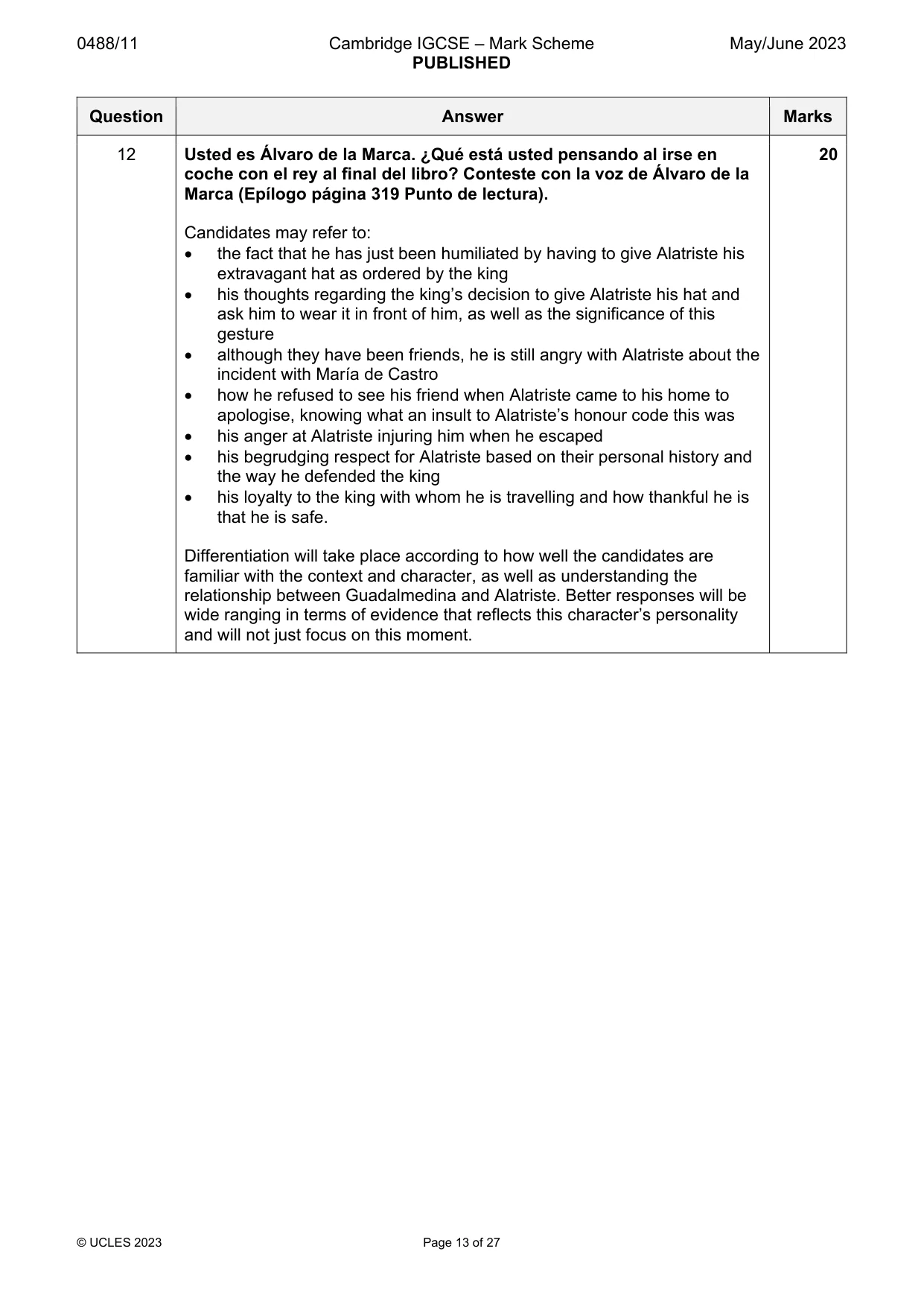 Mark scheme, page 13 of 27
