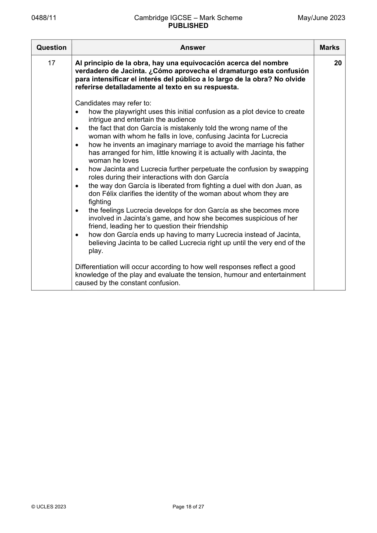 Mark scheme, page 18 of 27
