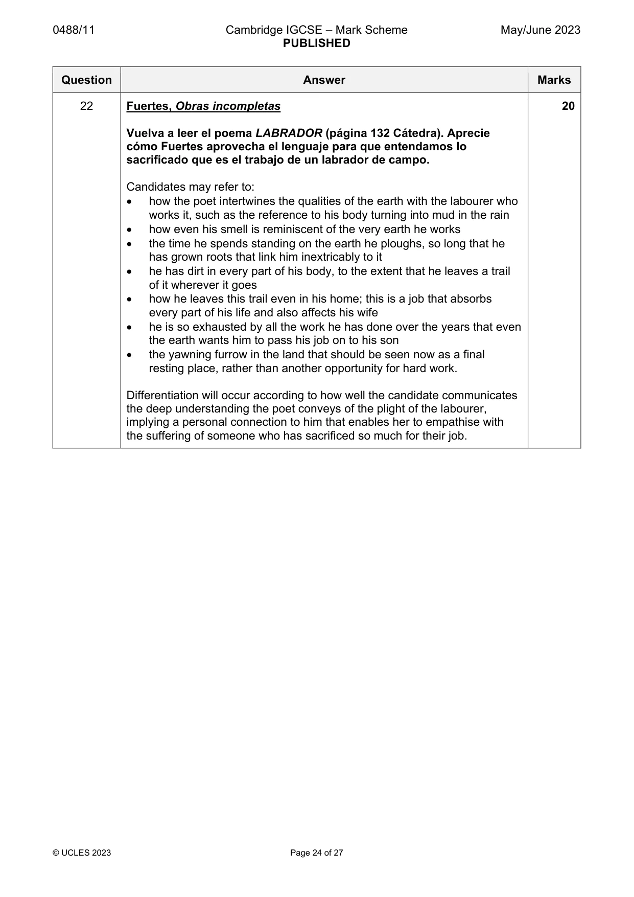 Mark scheme, page 24 of 27