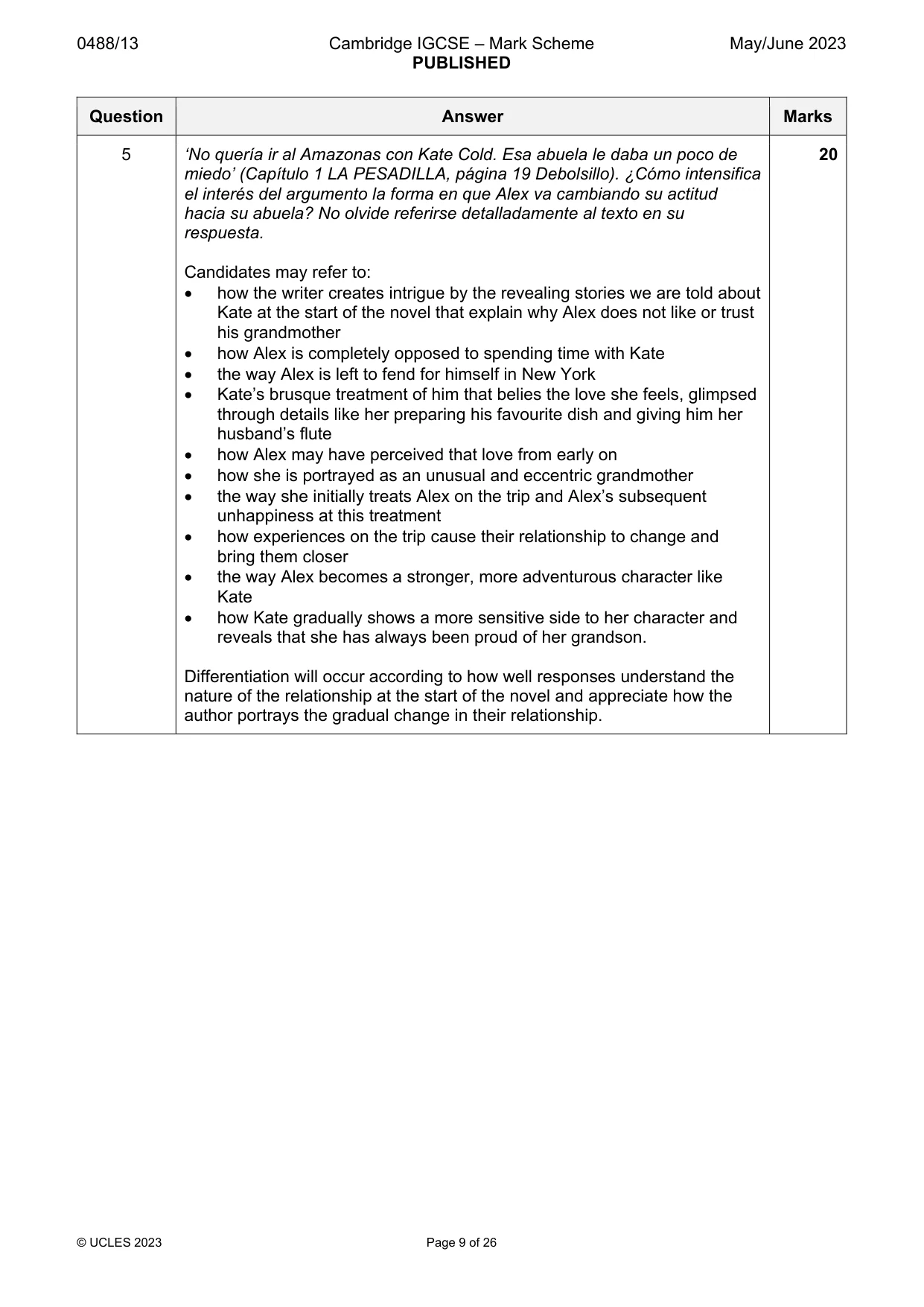 Mark scheme, page 9 of 26