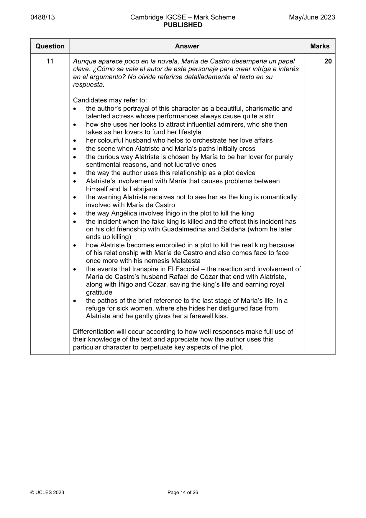 Mark scheme, page 14 of 26