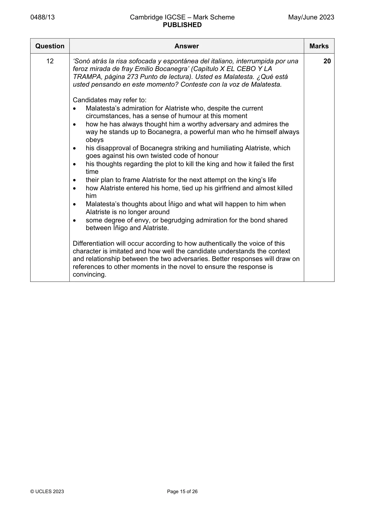 Mark scheme, page 15 of 26
